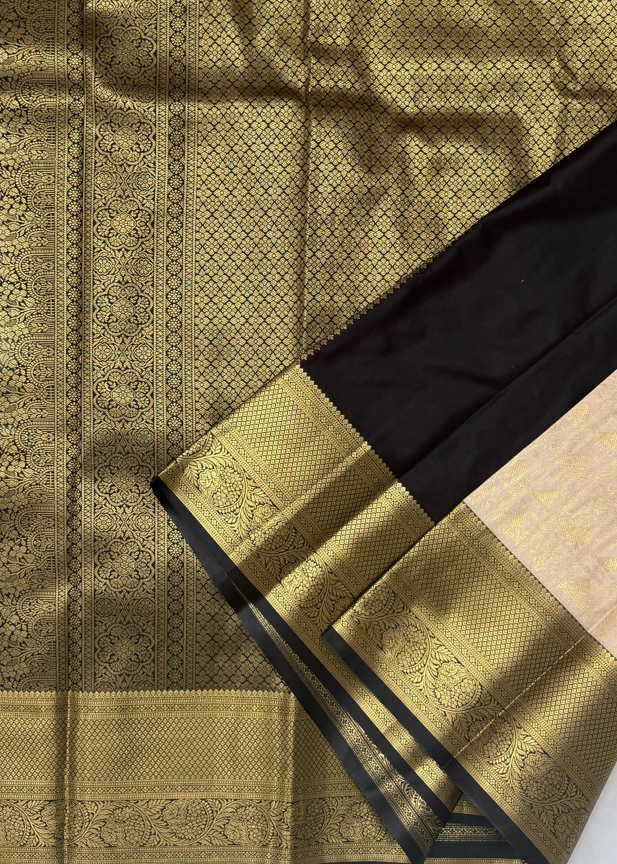 PREMIUM SEMI KANCHI SILK SAREE - CREAM