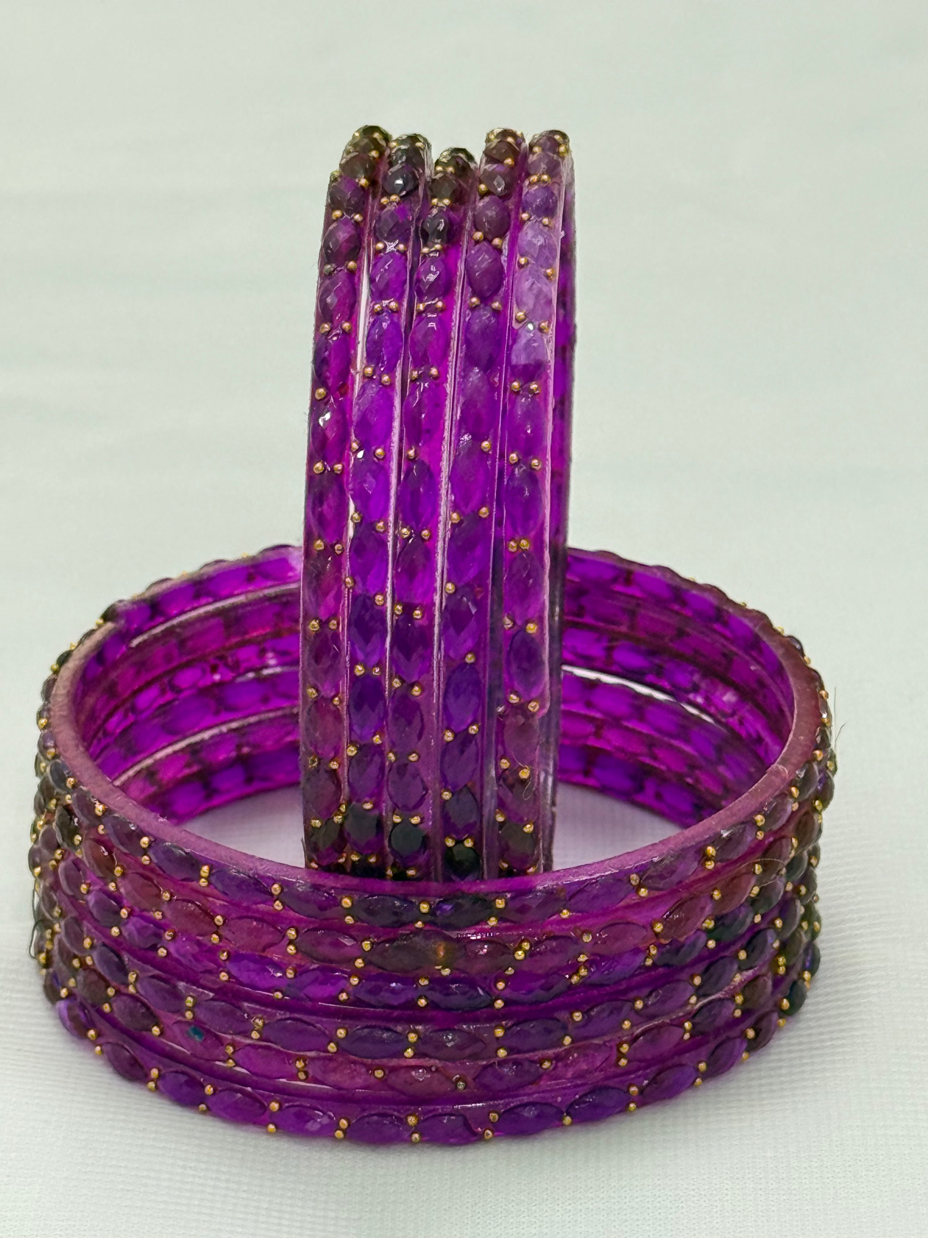 RAINDROP GLASS BANGLES PACK OF 12