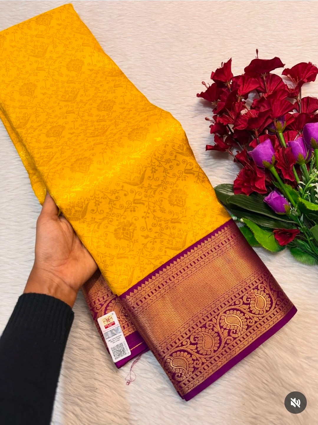 KANCHIPURAM PURE SILK SAREE | SILKMARK® CERTIFIED - MIDDLE YELLOW