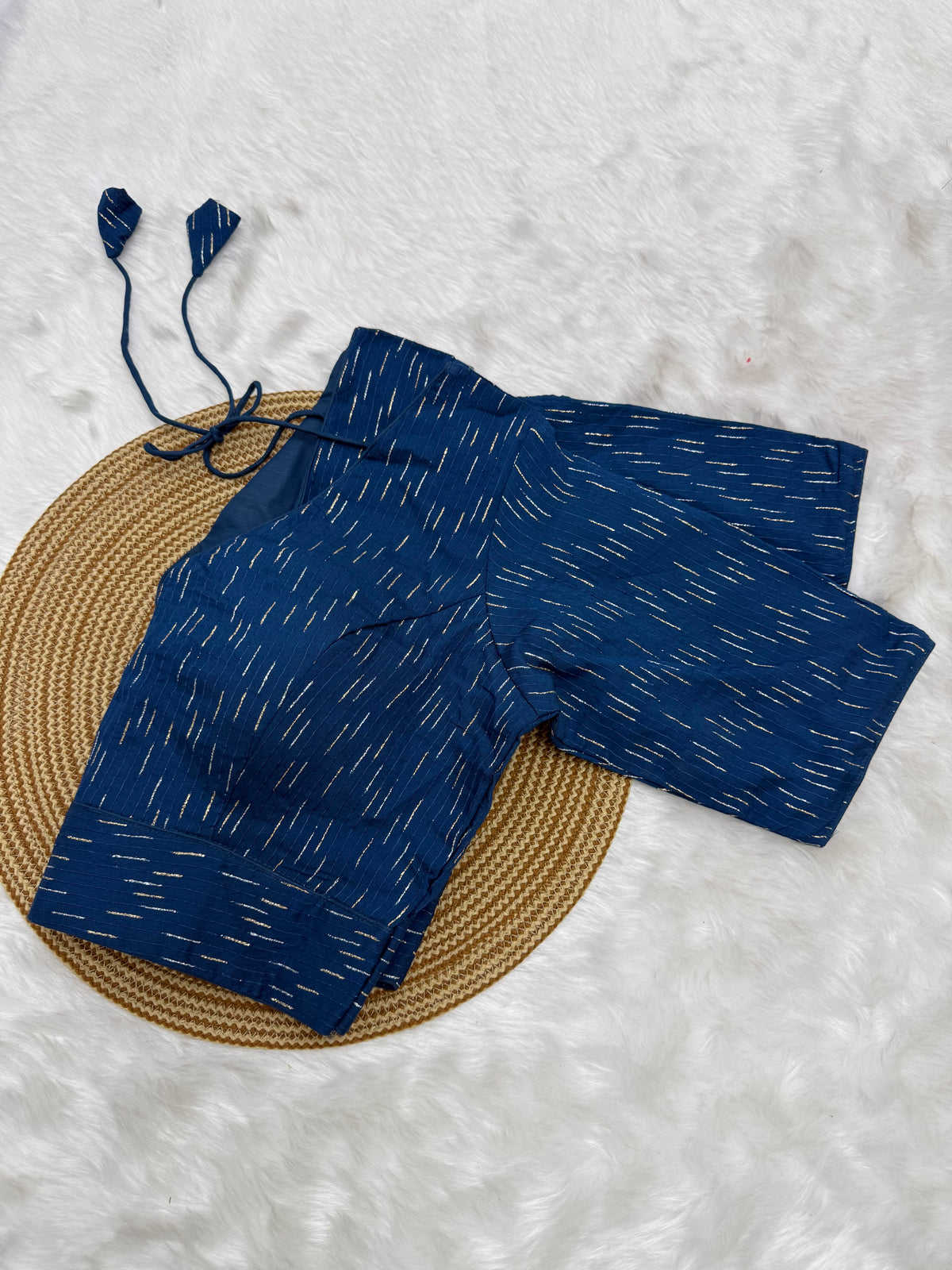 DESIGNER READYMADE BLOUSE - NAVY BLUE