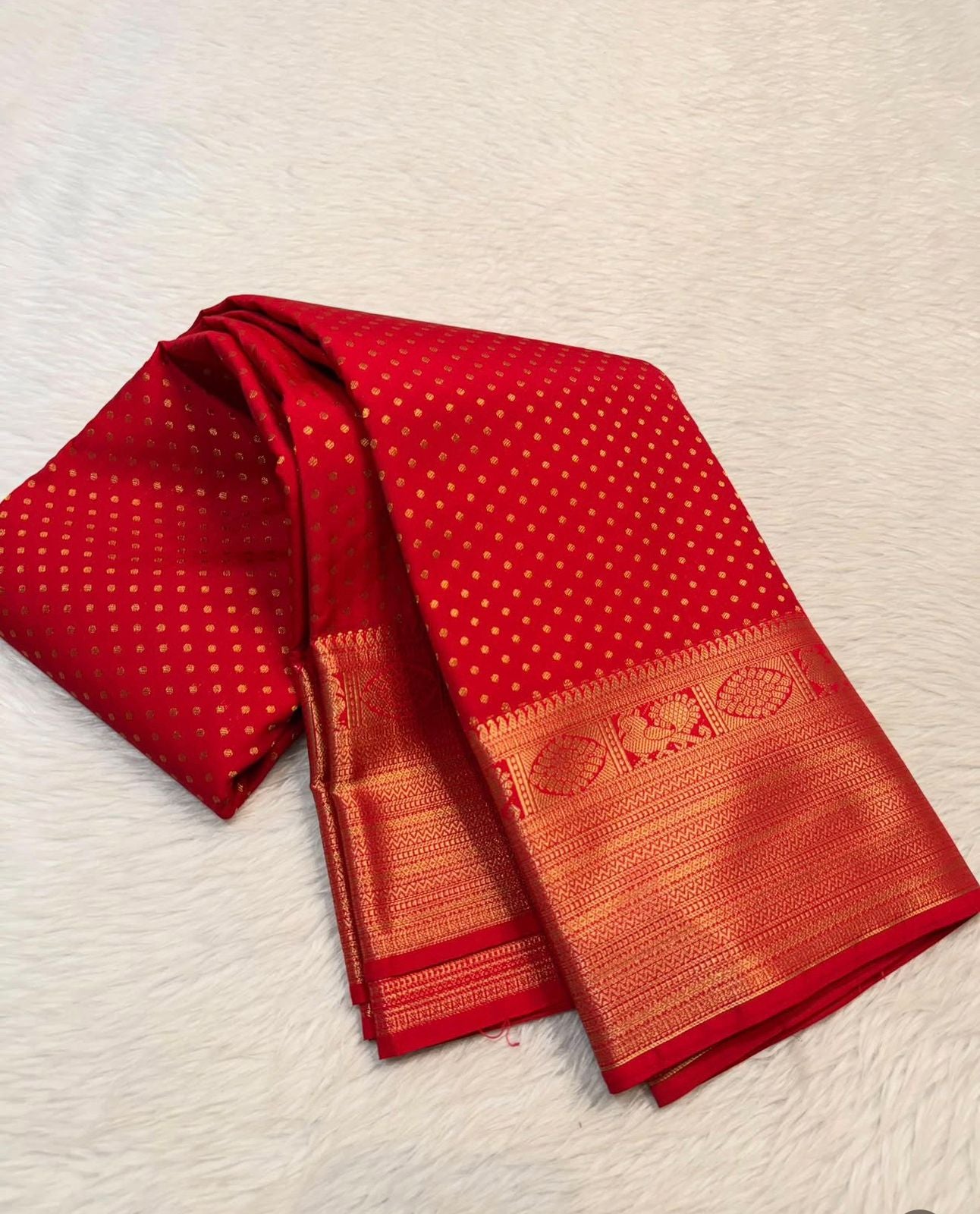 PREMIUM SEMI KANCHI SILK SAREE - RED