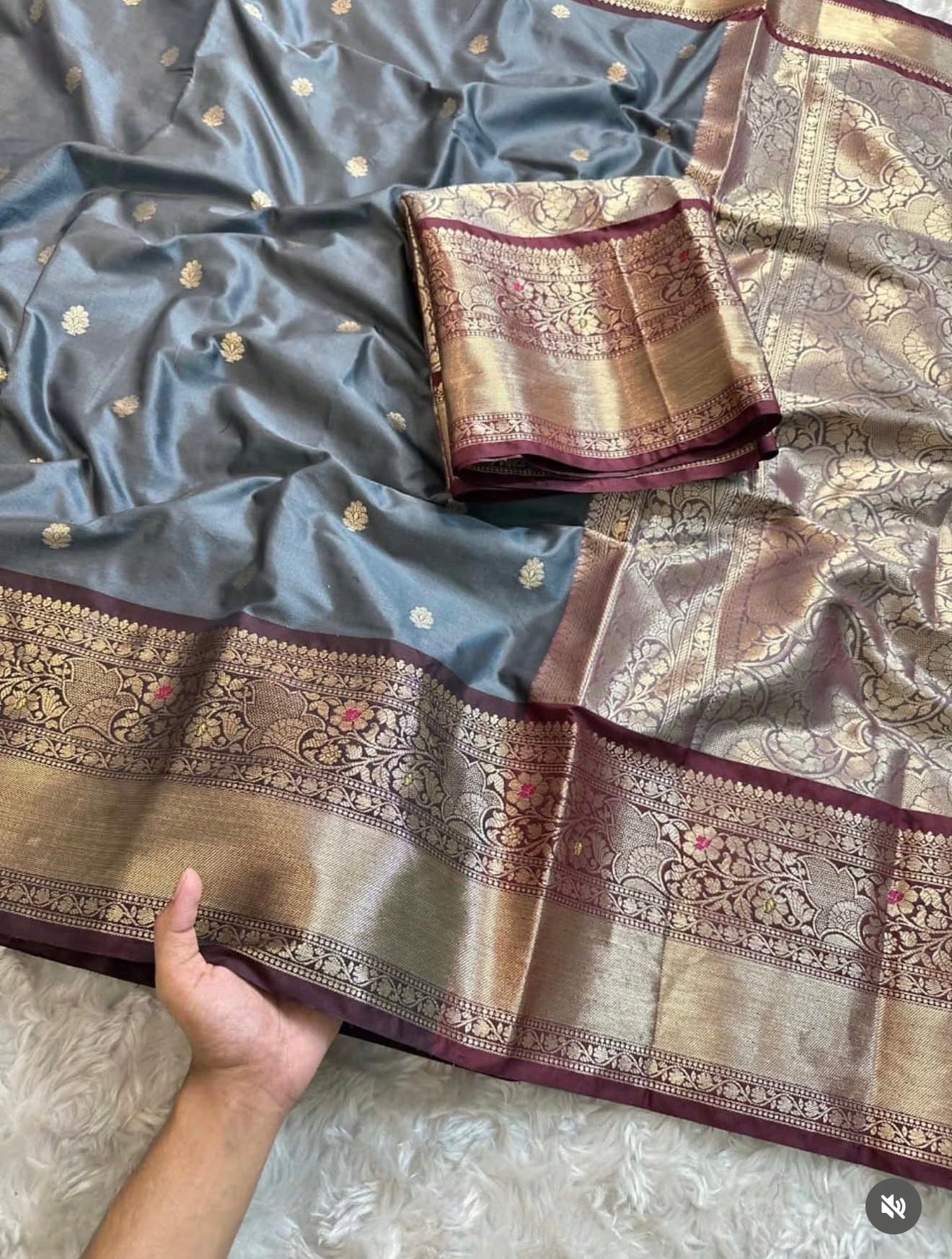 ELITE BANARASI KATAAN SILK SAREE - DEEP PURPLE