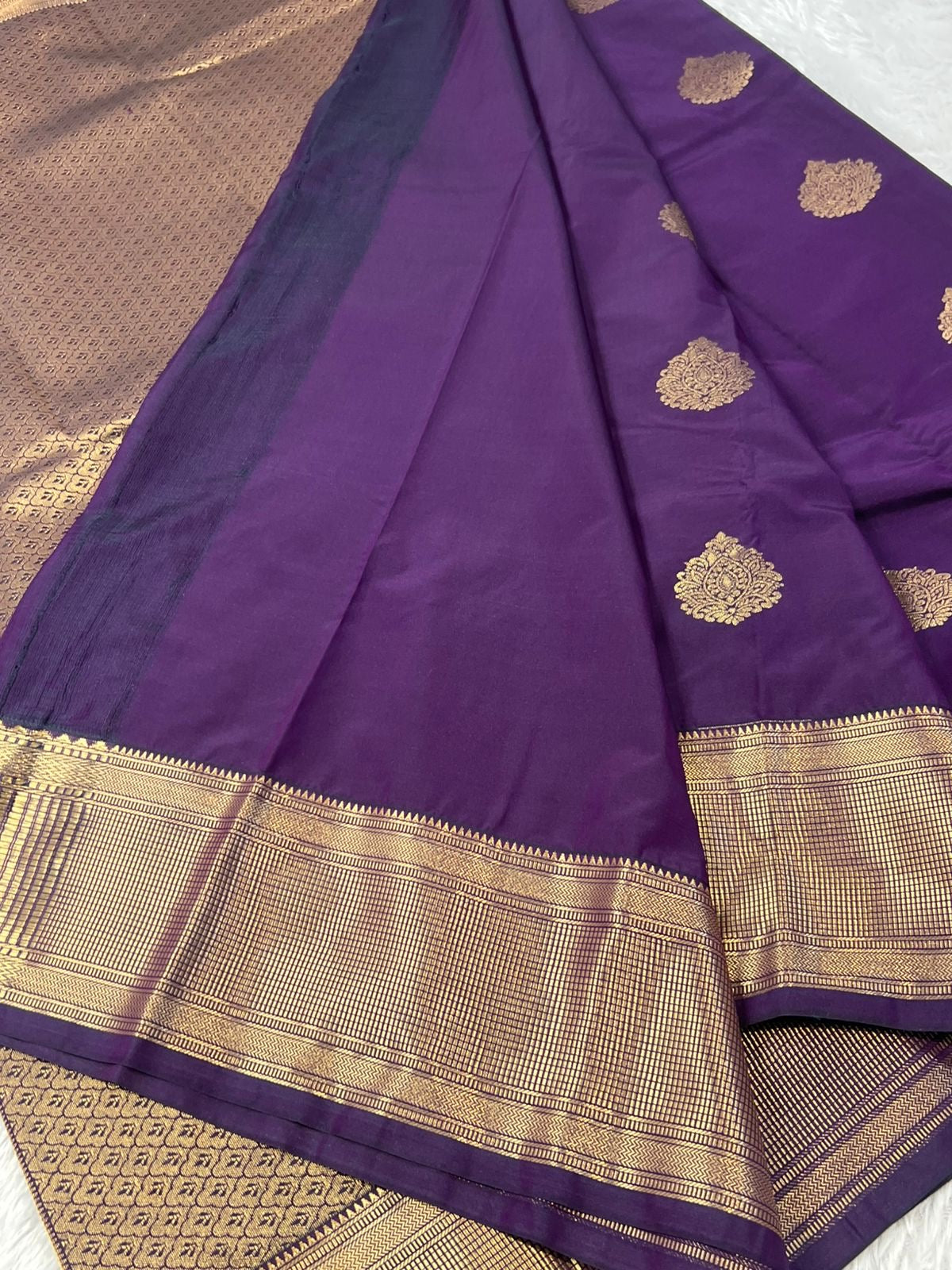 PREMIUM SEMI KANCHI SILK SAREE - PURPLE