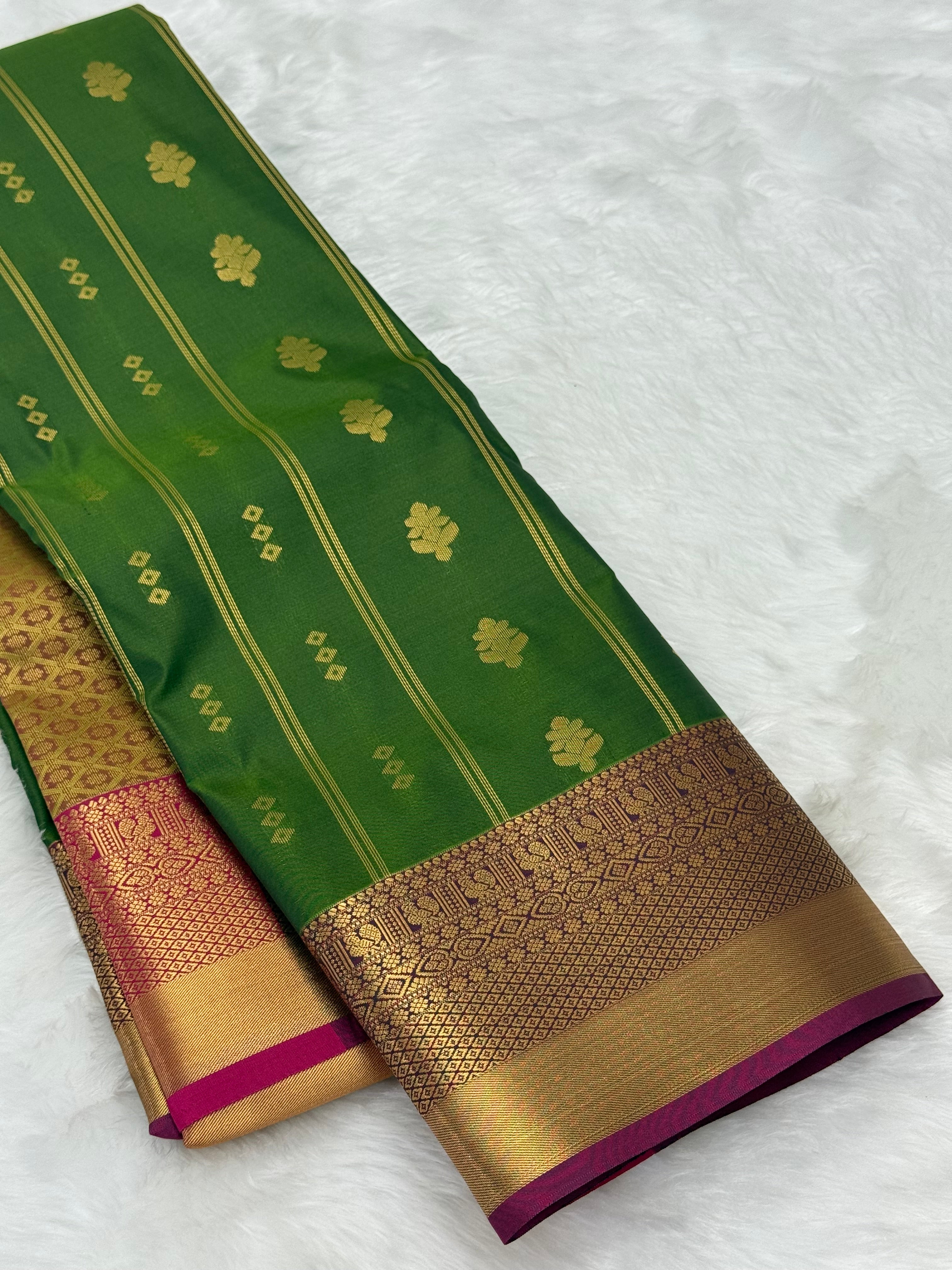 KARUNYA'S SPECIAL SOFT SILK SAREE - MOSS GREEN