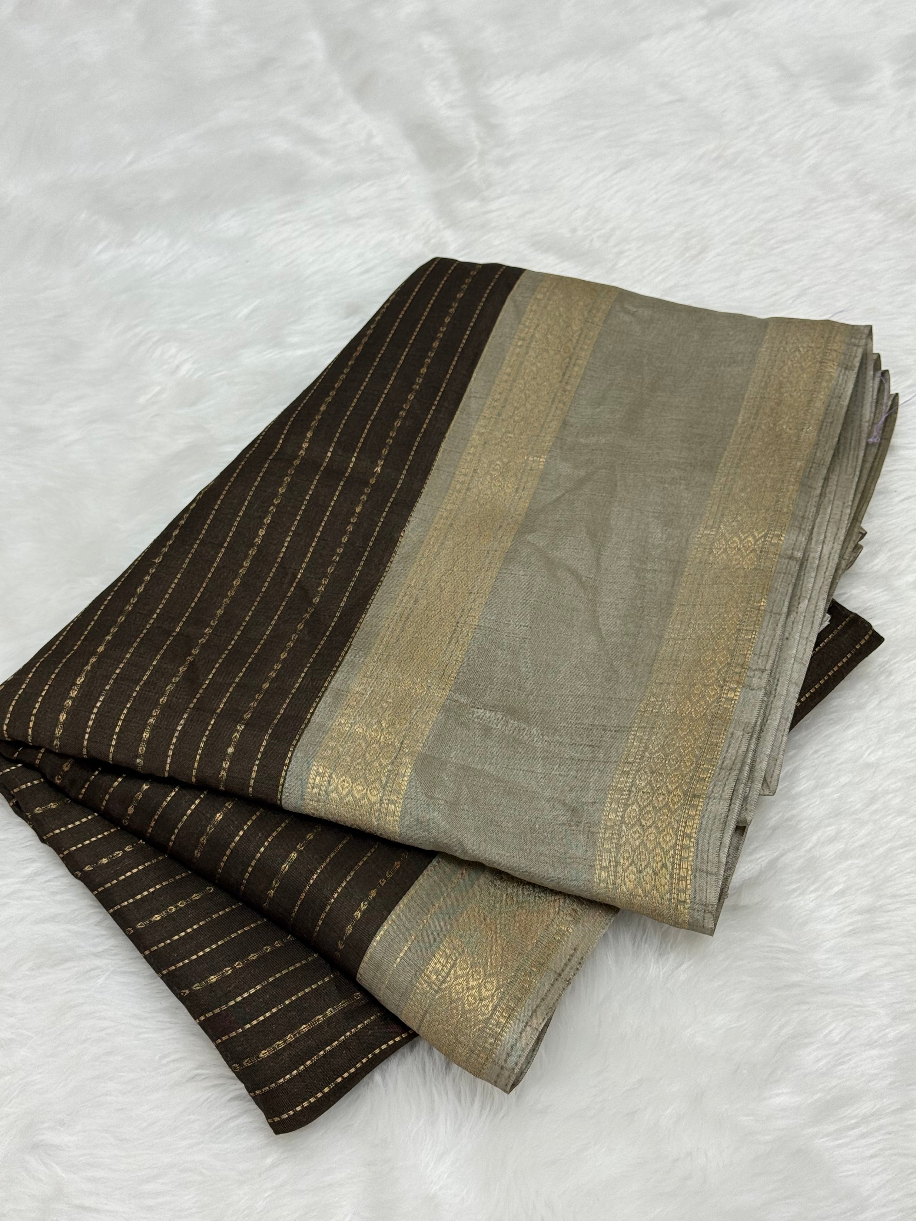 FANCY MYSORE SILK SAREES - BROWN