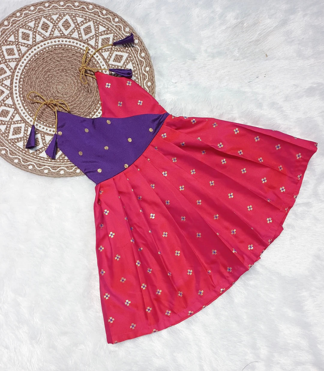 VIOLET PINK NEW BORN FROCK