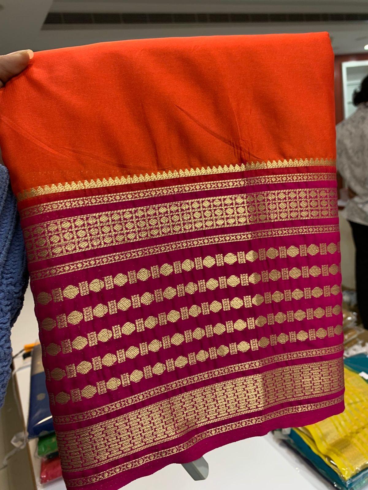 PREMIUM SEMI CREPE SILK SAREE - ORANGE