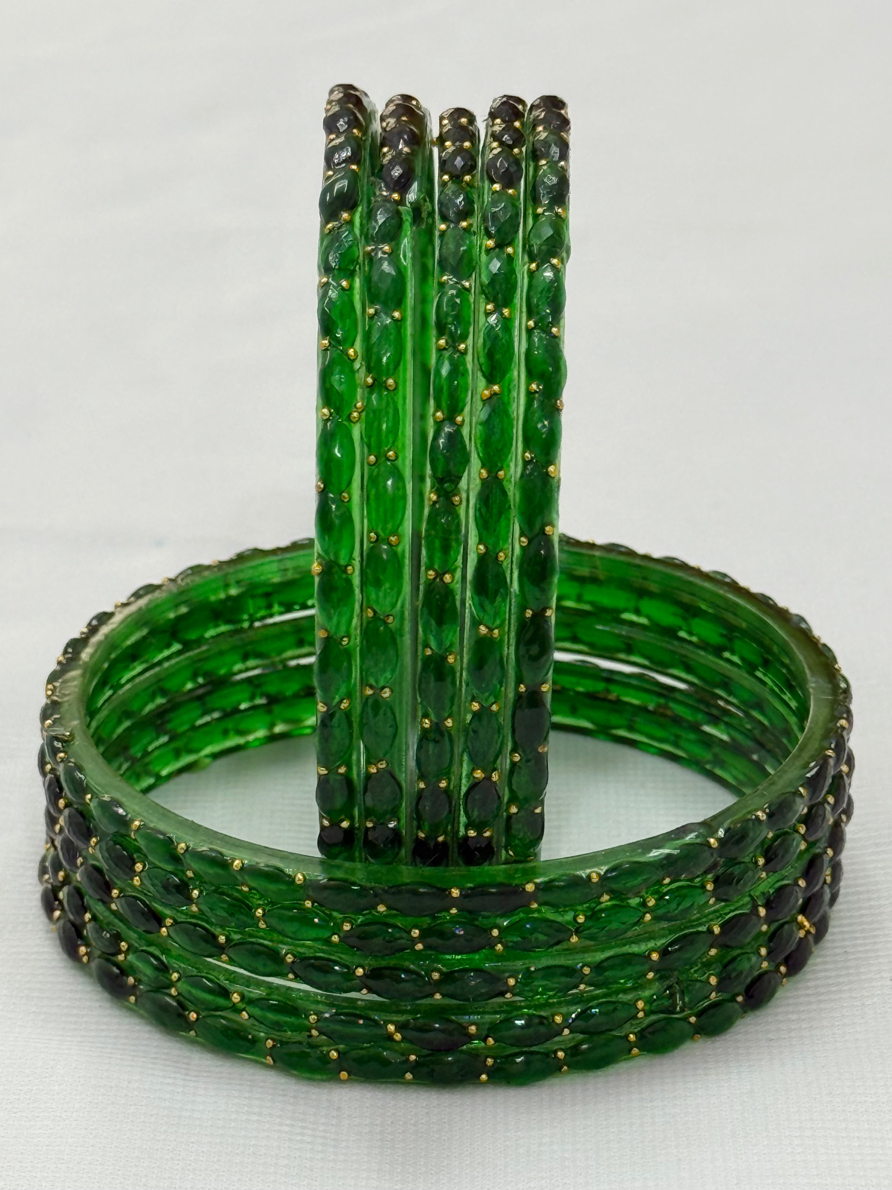 RAINDROP GLASS BANGLES PACK OF 12