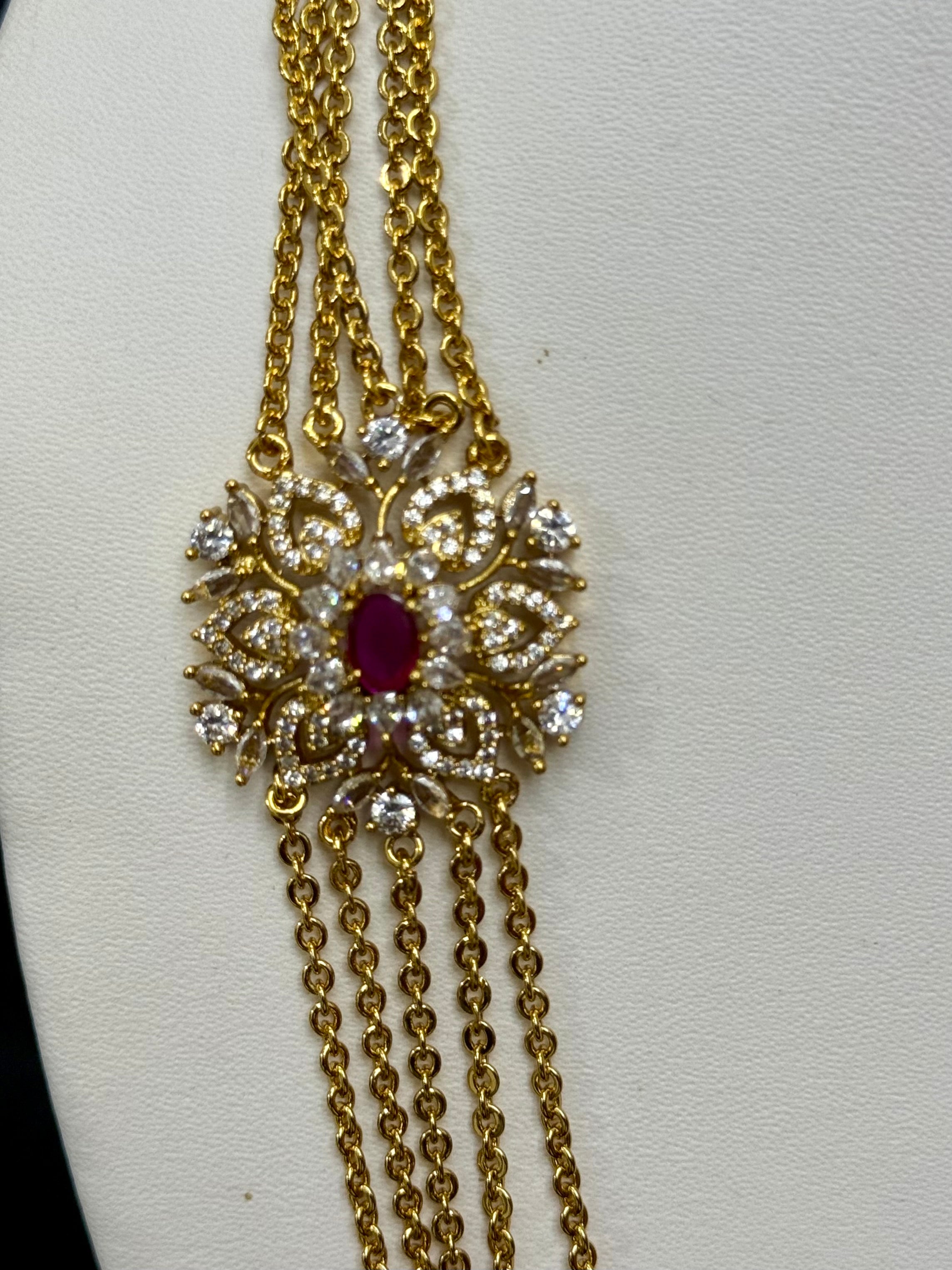 LONG LAYERED RUBY CHANDRA HARAM