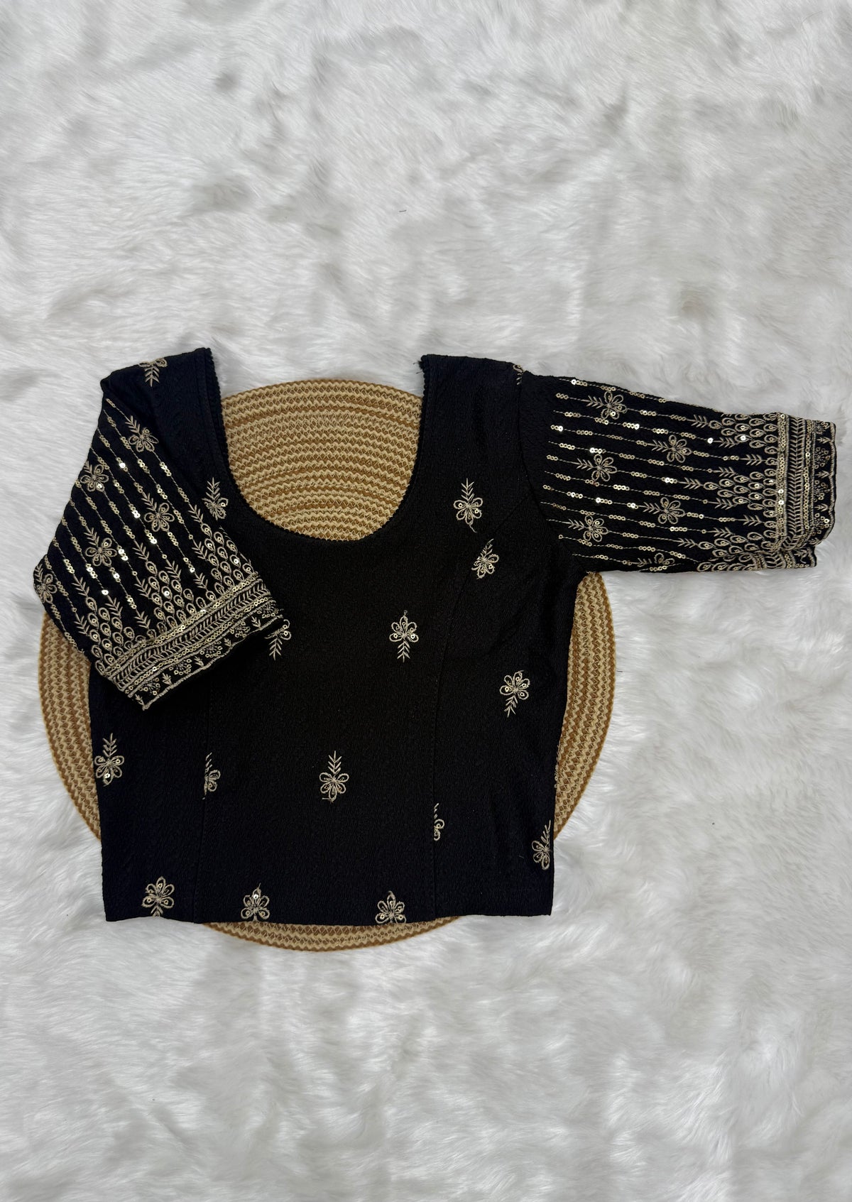 DESIGNER STRETCHABLE BLOUSE - BLACK