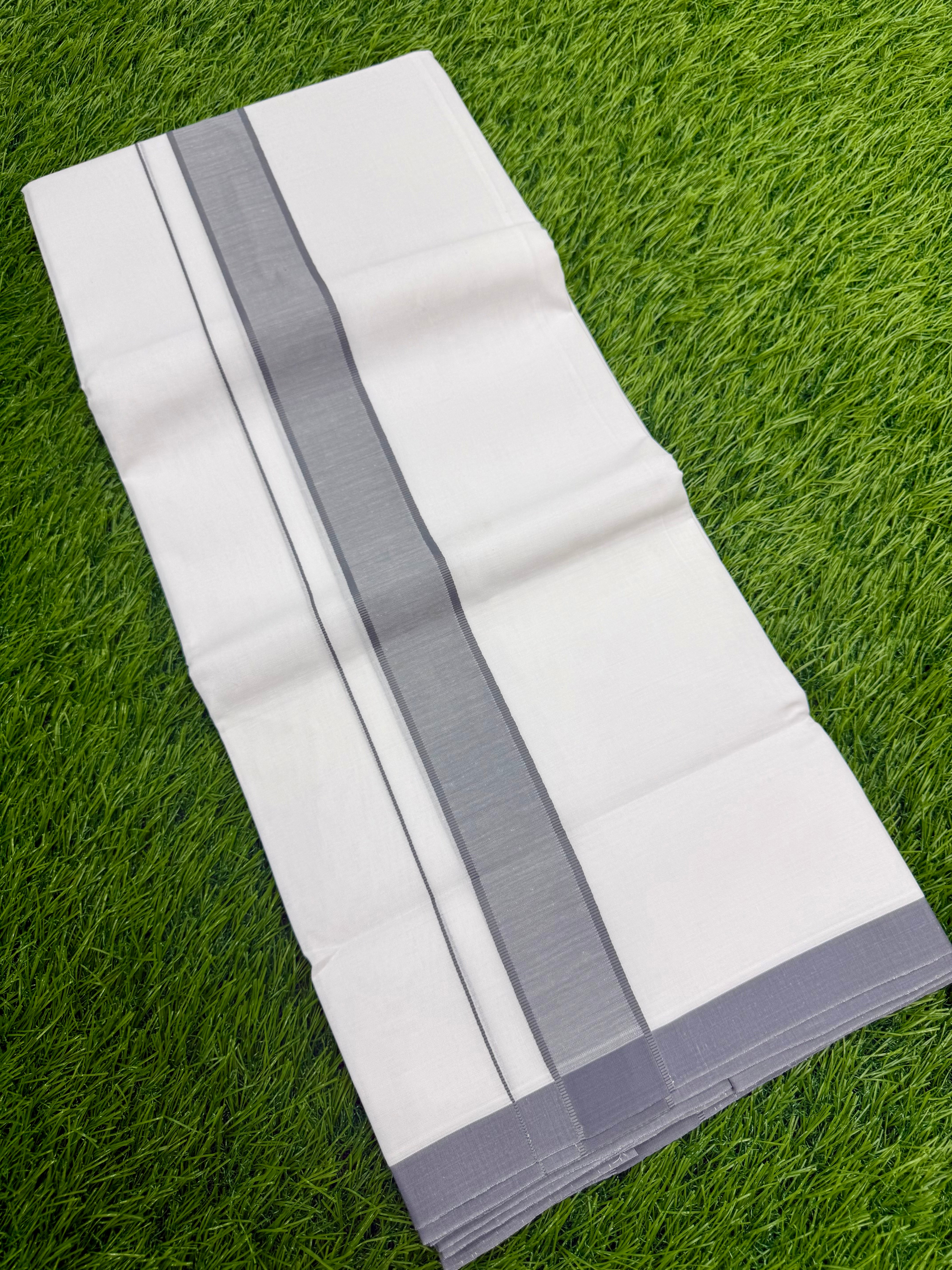 MEN'S DOUBLE DHOTI WHITE WITH FANCY BORDER