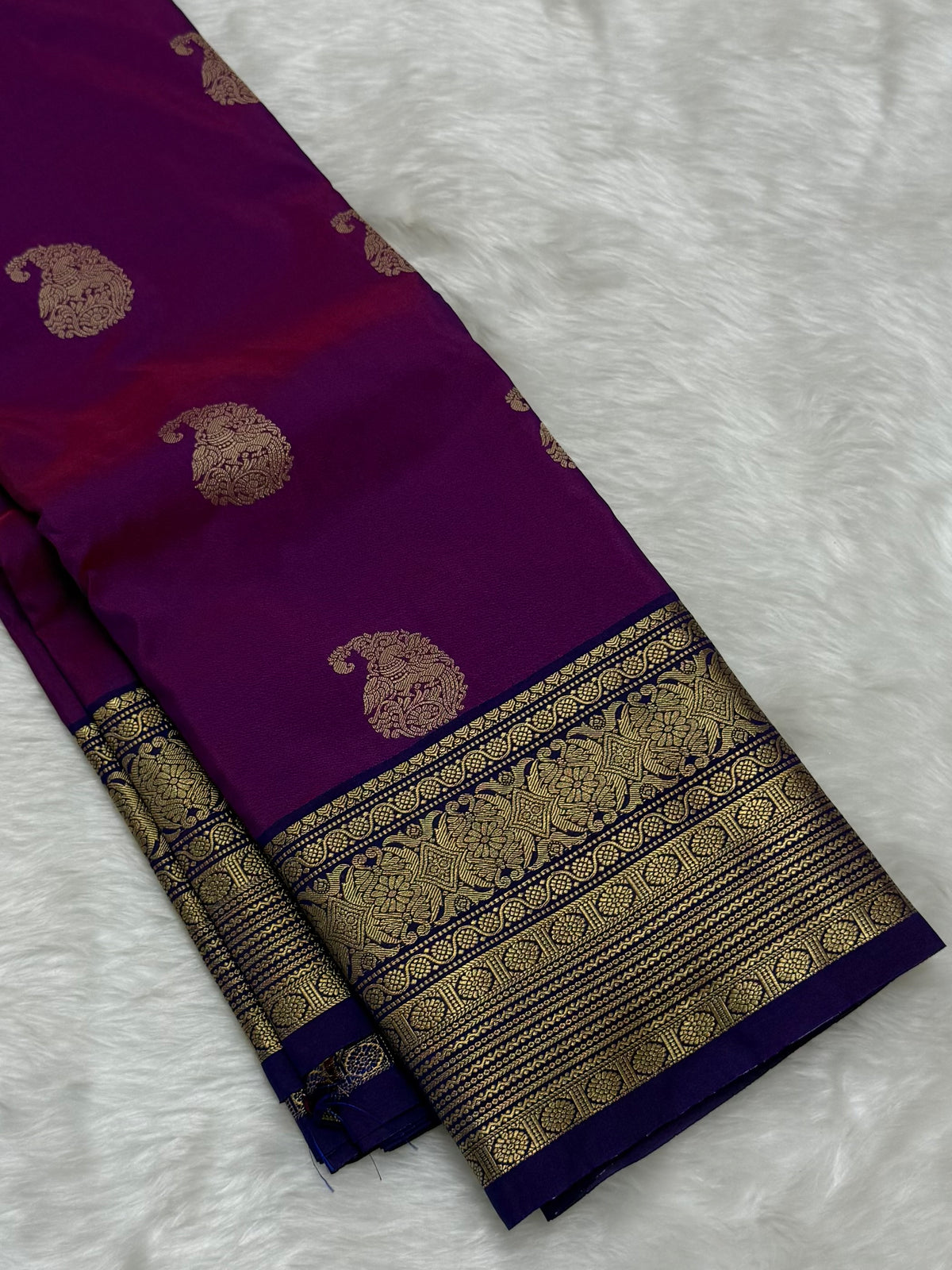 PREMIUM SEMI KANCHI SILK SAREE - VIOLET