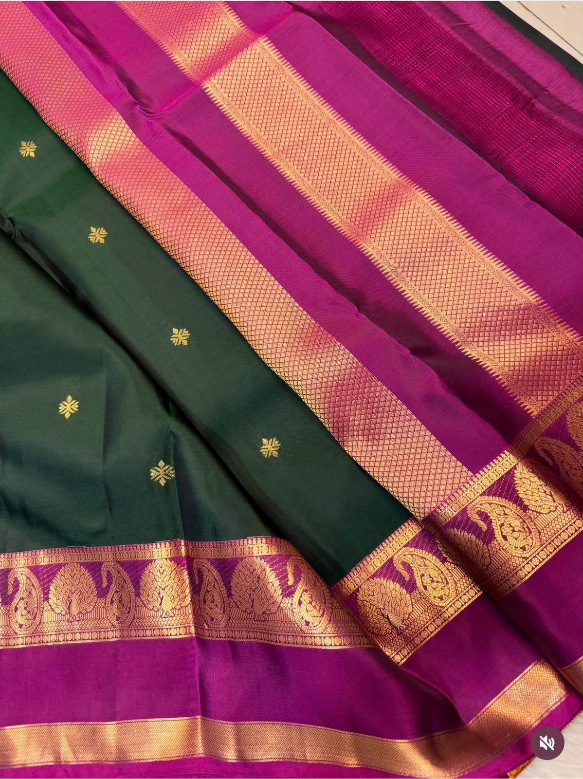 KANCHIPURAM PURE SILK SAREE | SILKMARK® CERTIFIED - FOREST GREEN