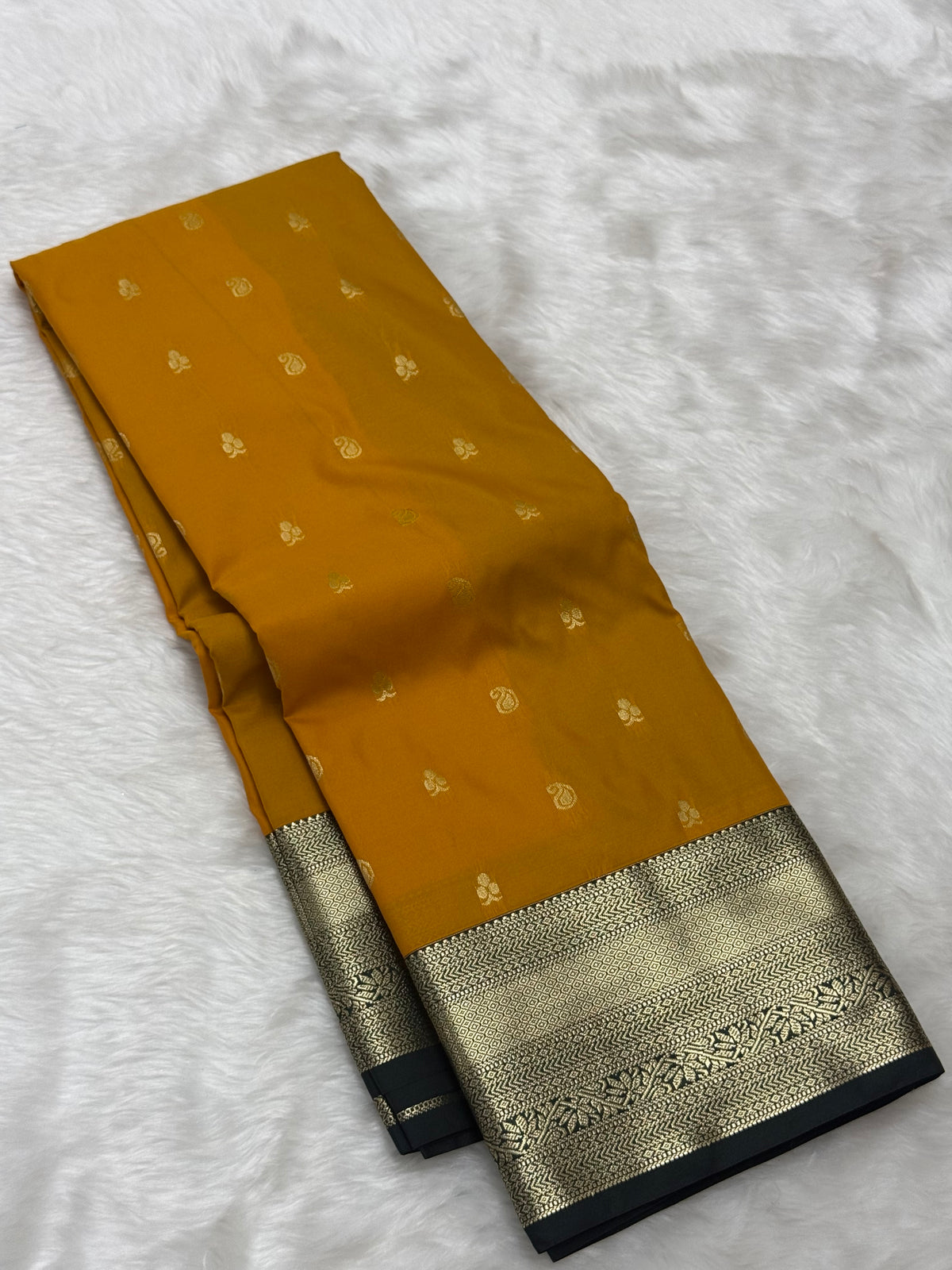 PREMIUM SEMI KANCHI SILK SAREE - MANGO YELLOW