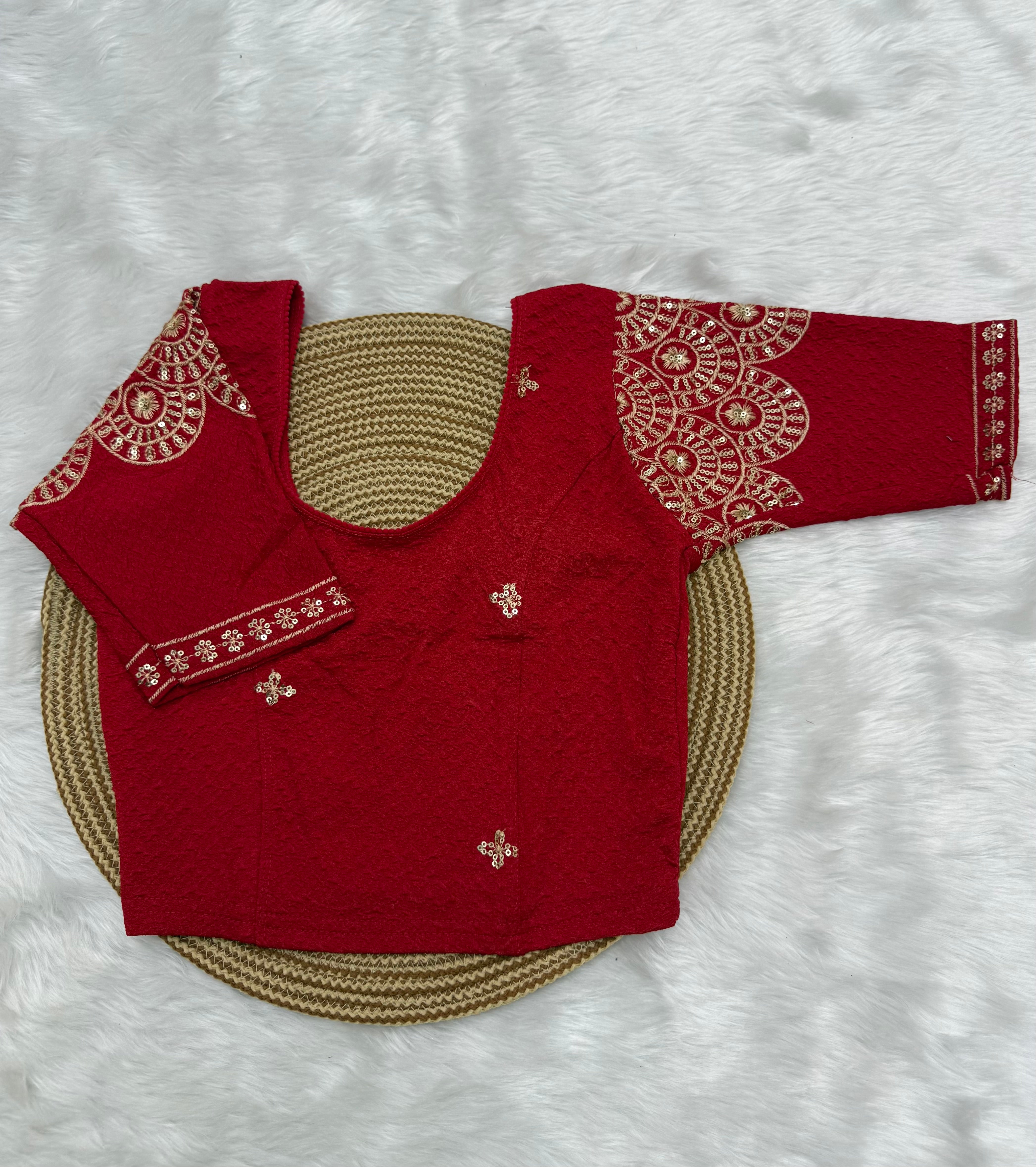 DESIGNER STRETCHABLE BLOUSE - RED