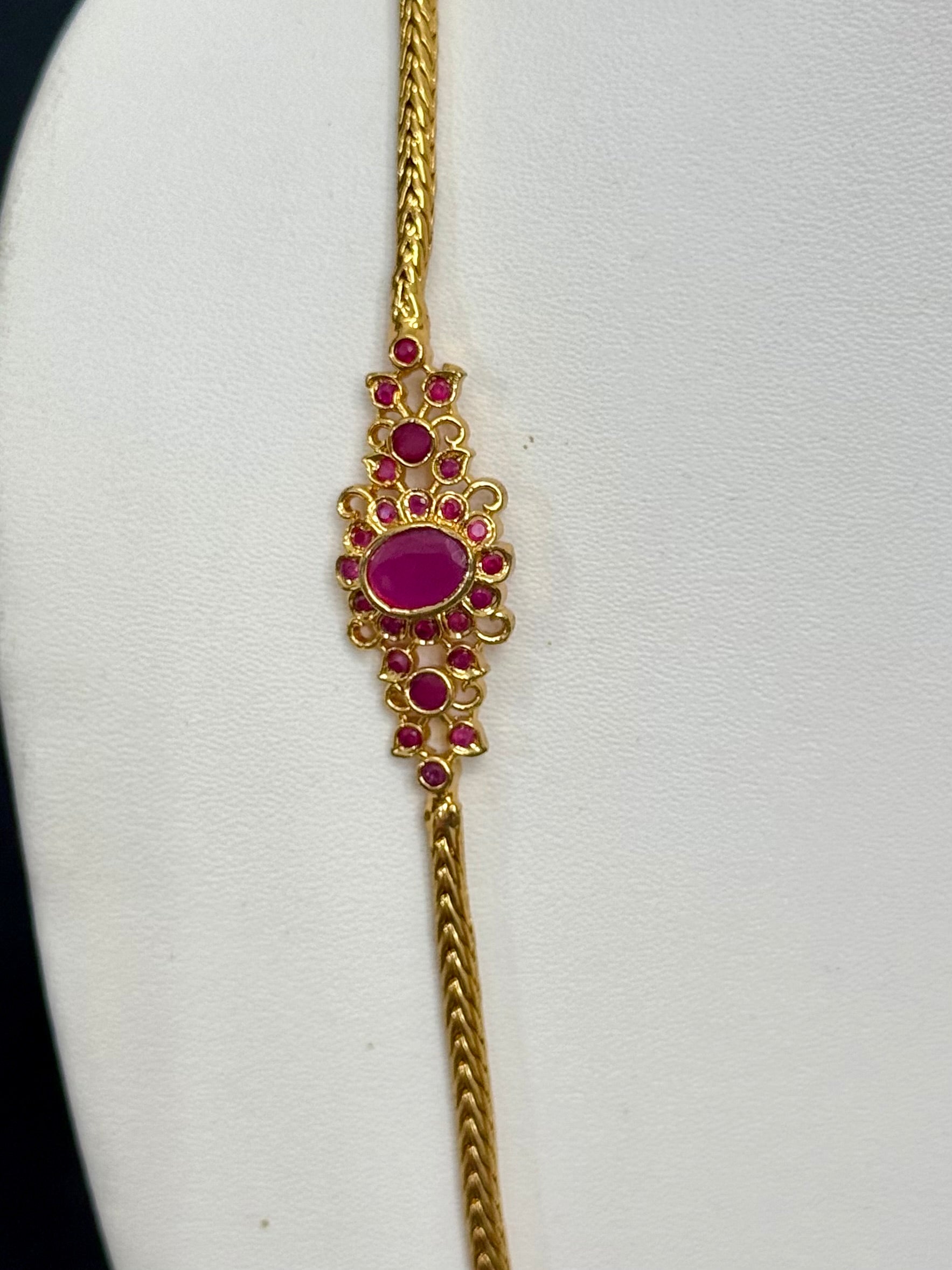 BEAUTIFUL RUBY STONE MUGAPPU CHAIN