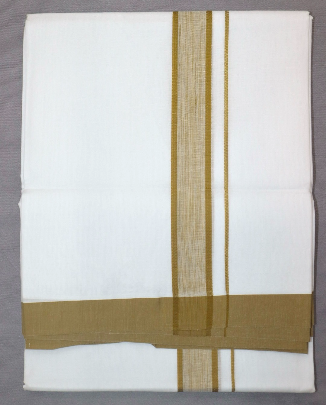 MEN'S DOUBLE DHOTI WHITE WITH FANCY BORDER