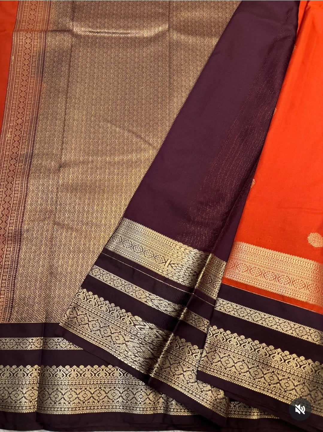 PREMIUM SEMI KANCHI SILK SAREE - ORANGE