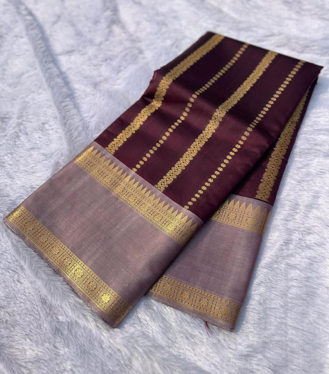 PREMIUM DESIGNER SEMI SILK SAREES - MAROON