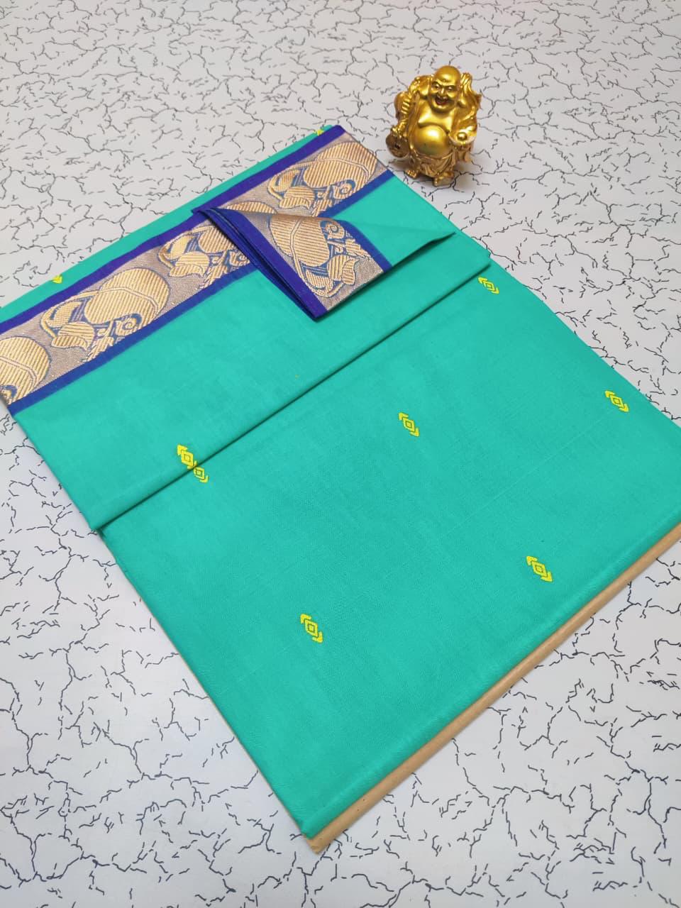 CHETTINADU COTTON SAREES - BLUE