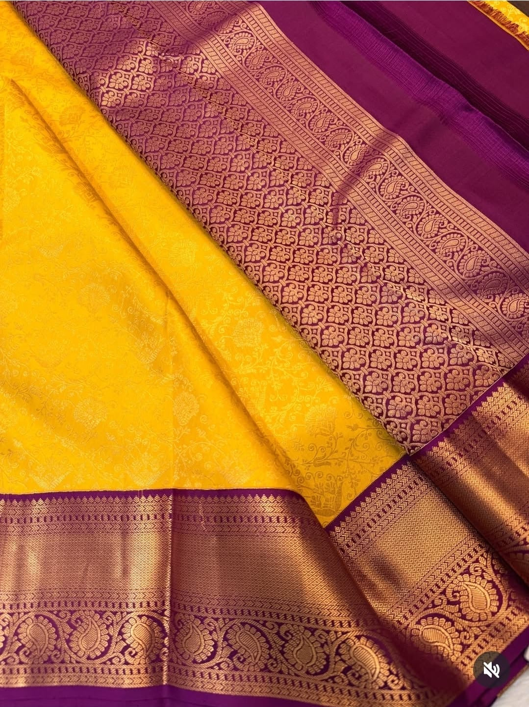 KANCHIPURAM PURE SILK SAREE | SILKMARK® CERTIFIED - MIDDLE YELLOW