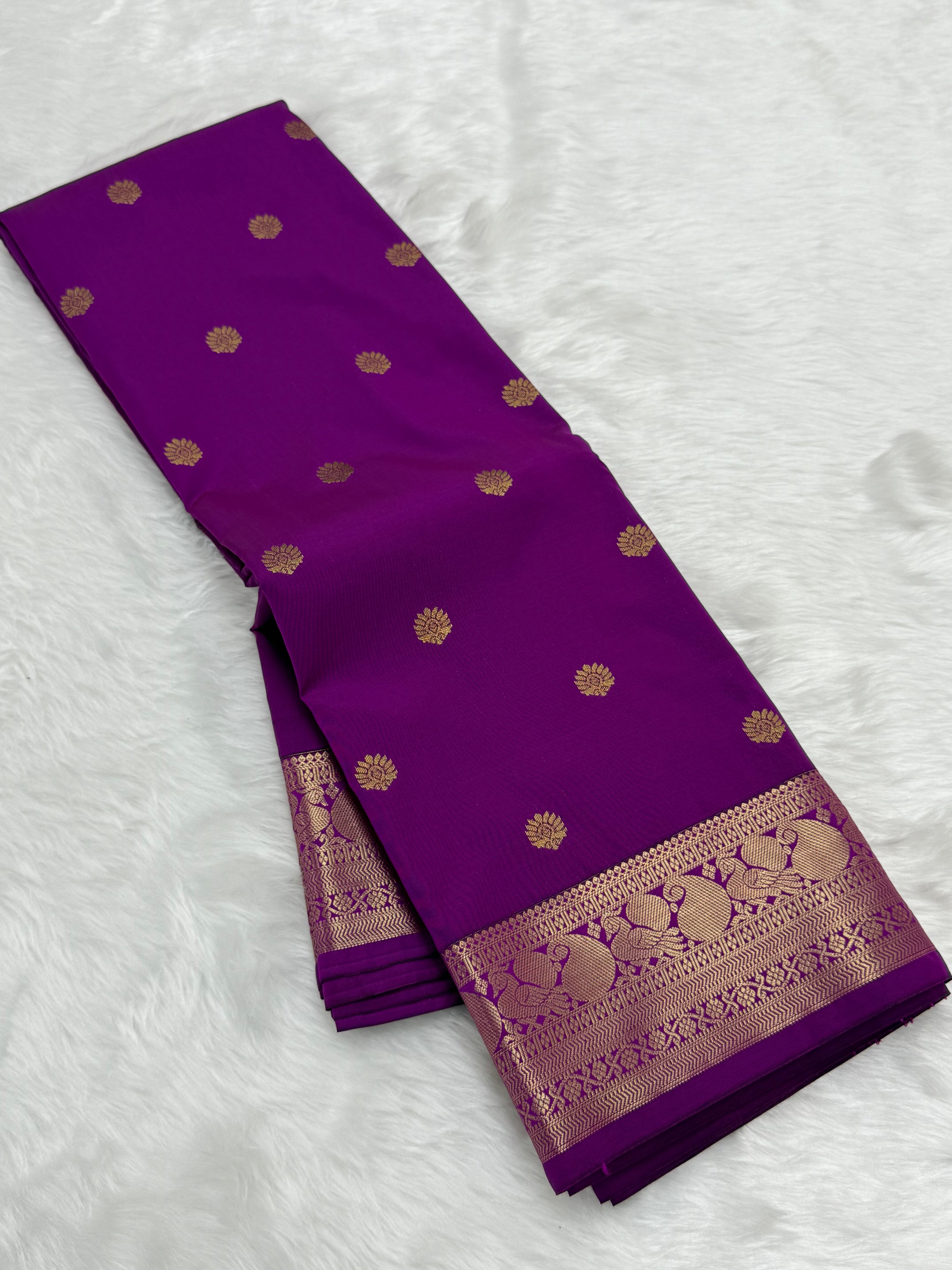 PREMIUM SEMI KANCHI SILK SAREE - VIOLET