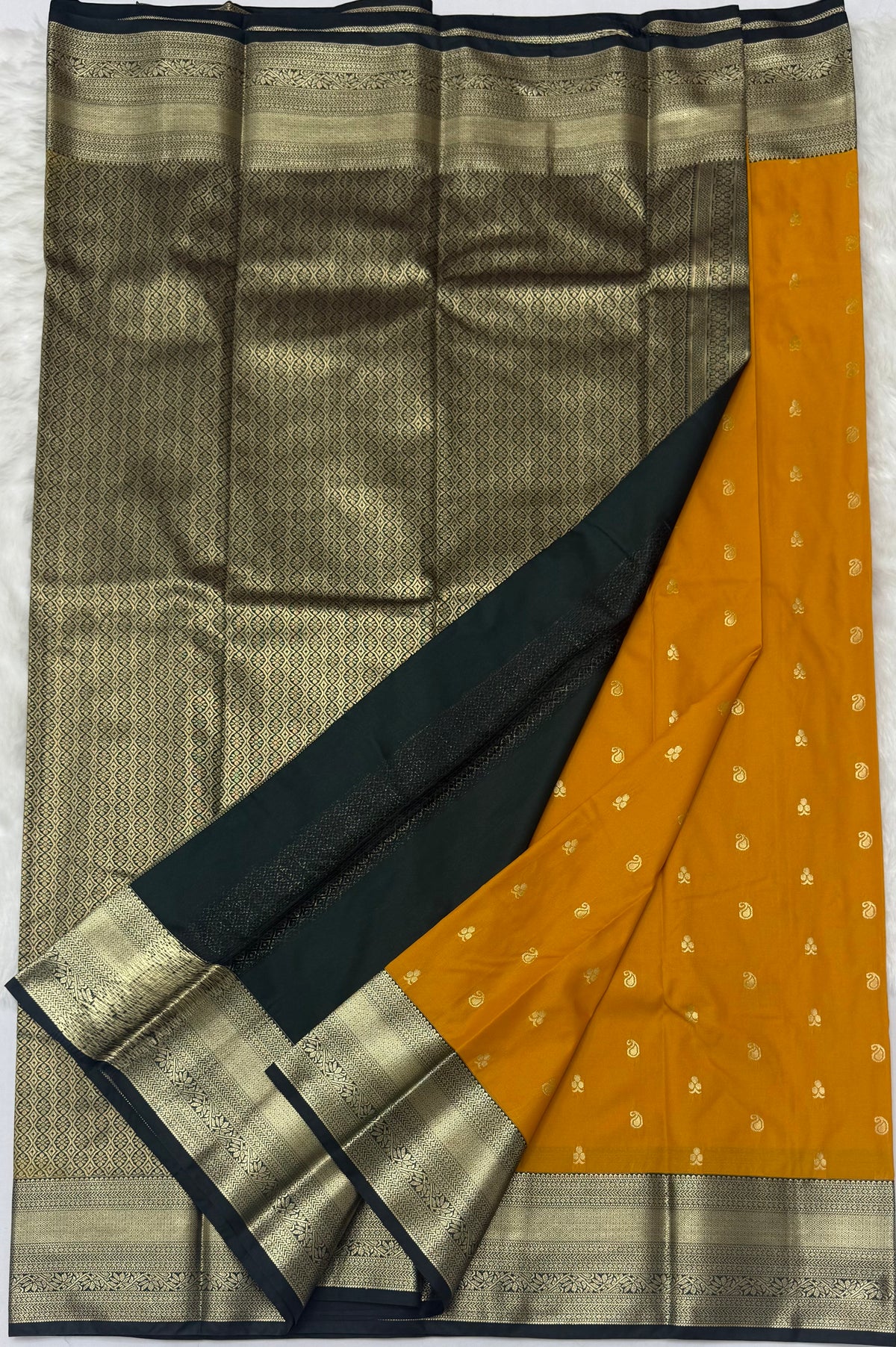 PREMIUM SEMI KANCHI SILK SAREE - MANGO YELLOW