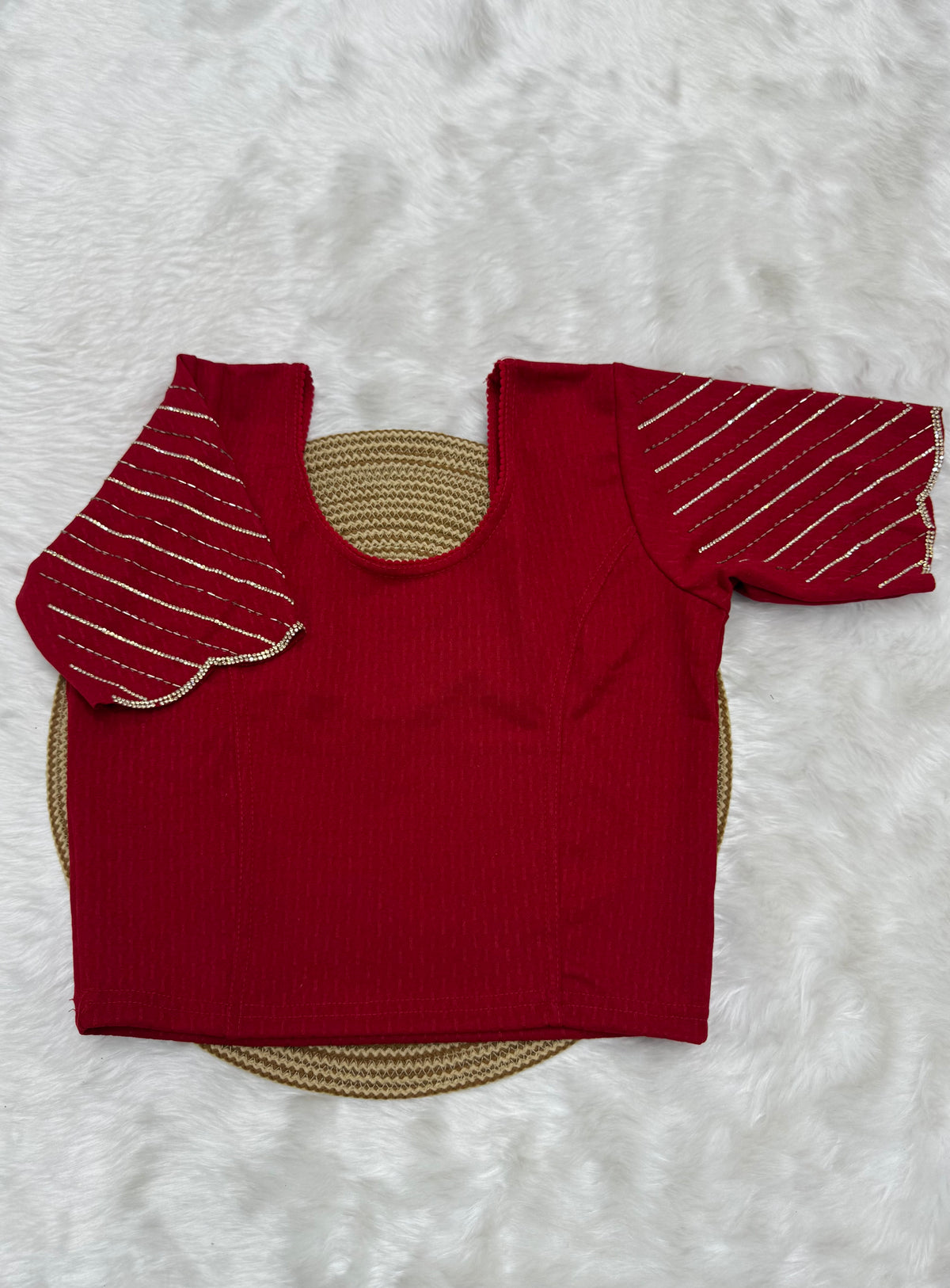 DESIGNER STRETCHABLE BLOUSE - RED