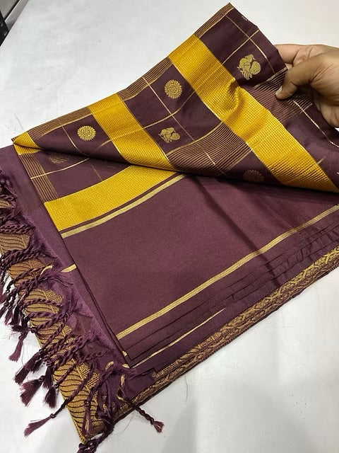 PREMIUM SAMPANGI BROWN PAALUM PAZHAMUM SAREE