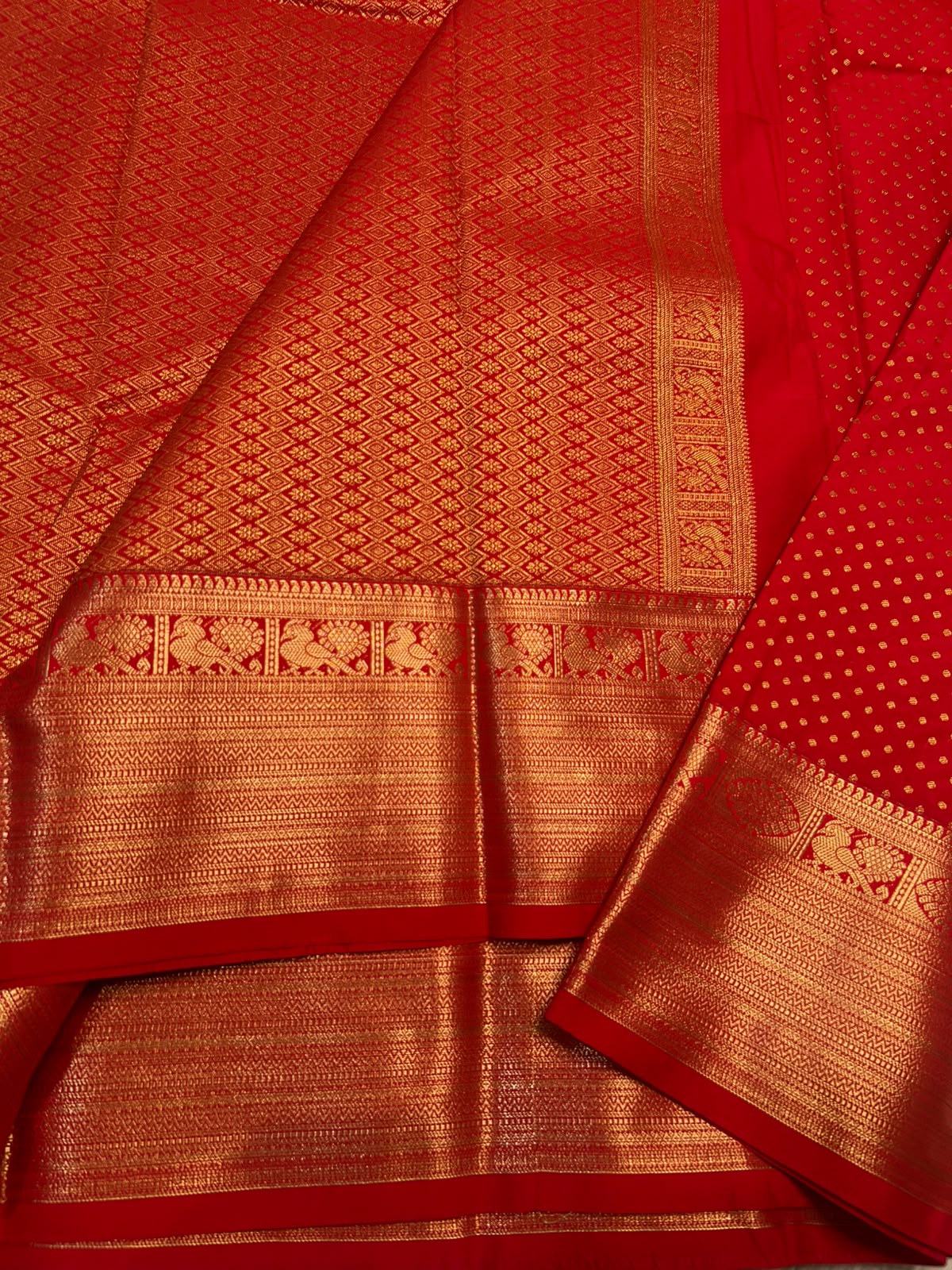 PREMIUM SEMI KANCHI SILK SAREE - RED
