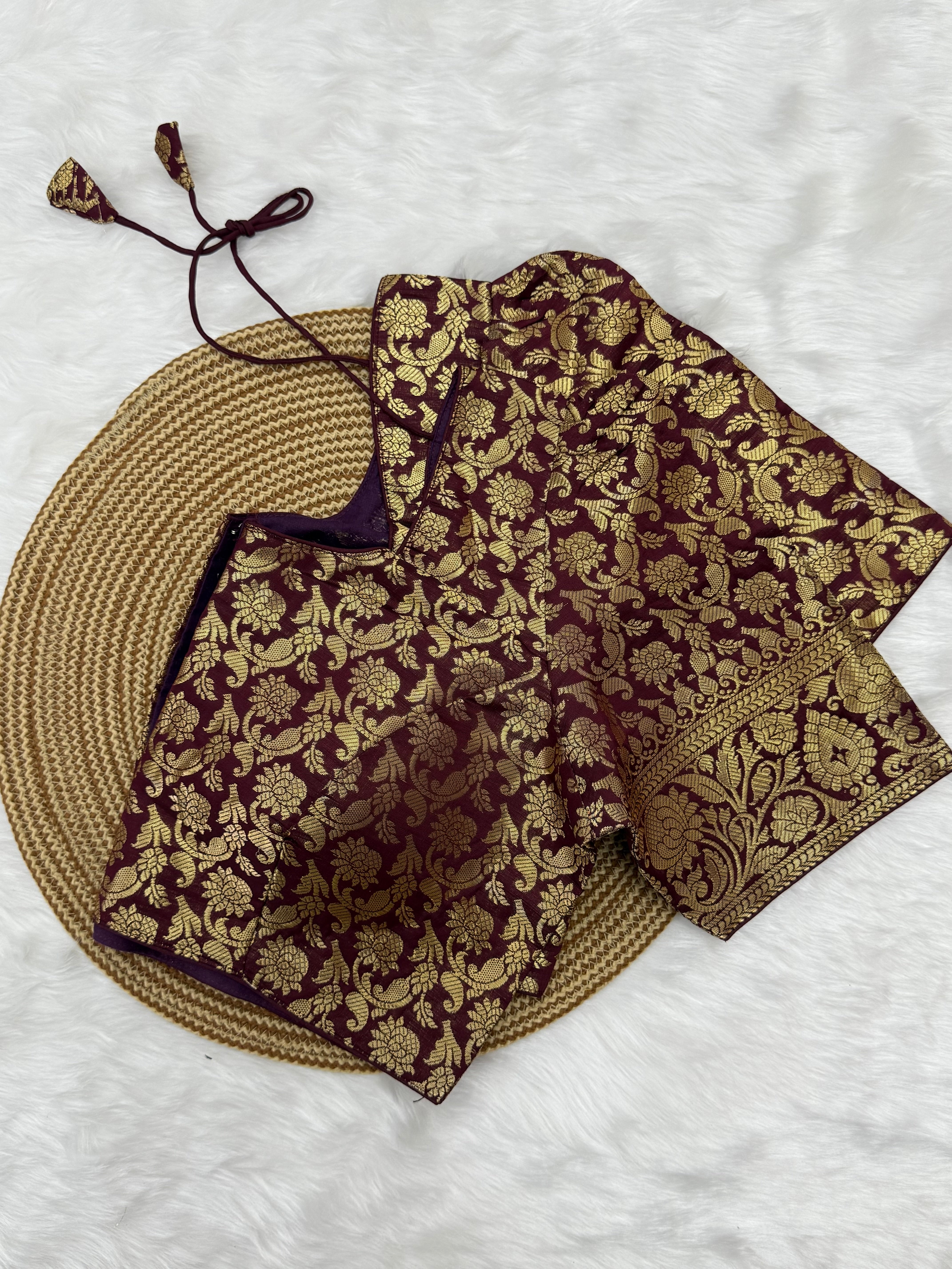 READYMADE JACQUARD SAREE BLOUSE