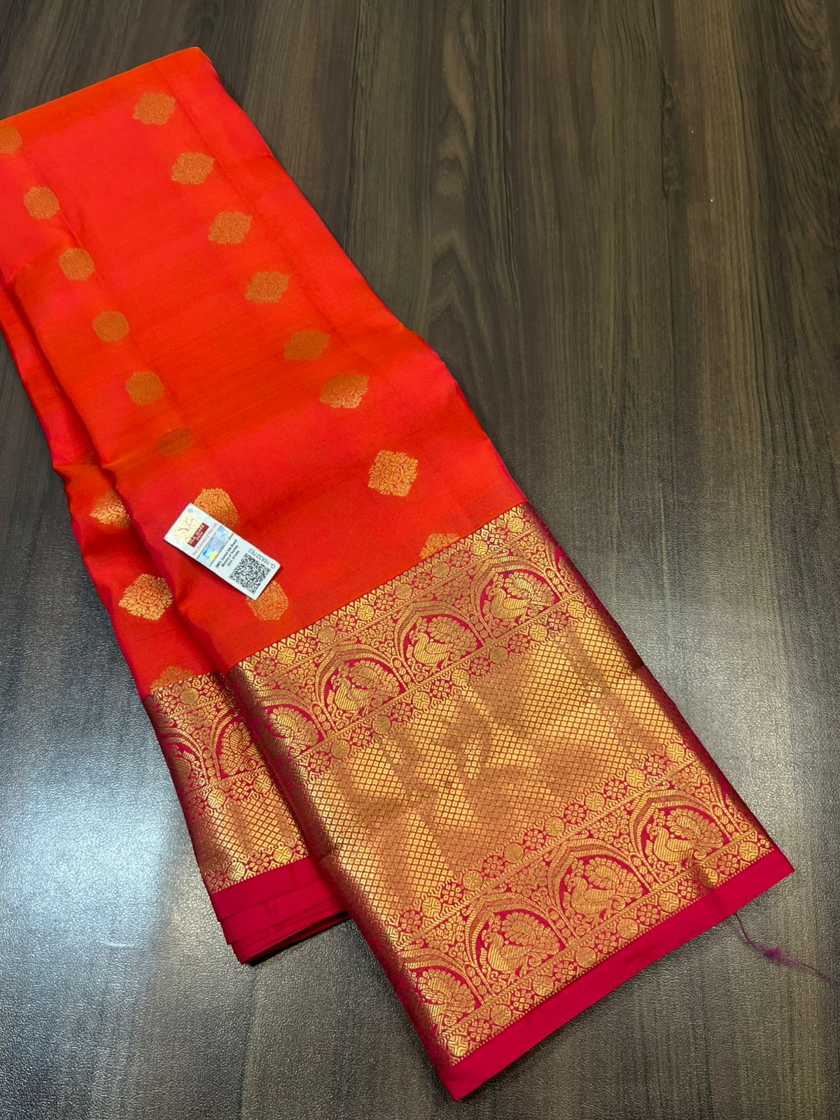 KANCHIPURAM PURE SILK SAREE | SILKMARK® CERTIFIED - VERMILLION
