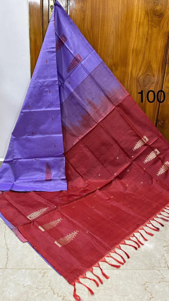 HANDLOOM BANANA PITH SILK SAREE - LAVENDER