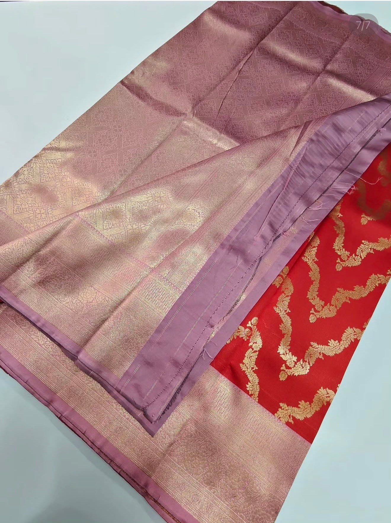 TRENDING NECKLACE DESIGN SILK SAREE - RED