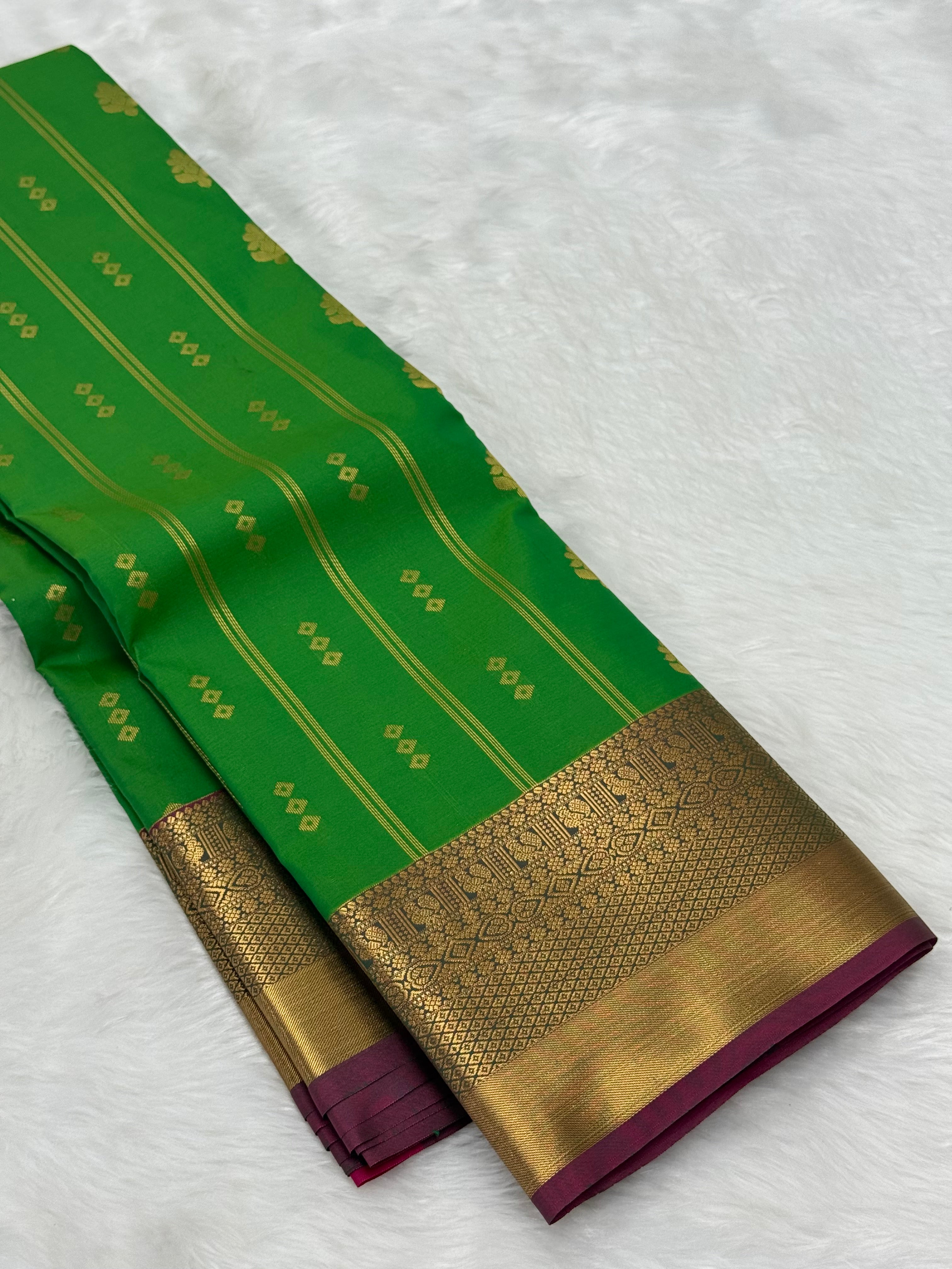 KARUNYA'S SPECIAL SOFT SILK SAREE - KELLY GREEN