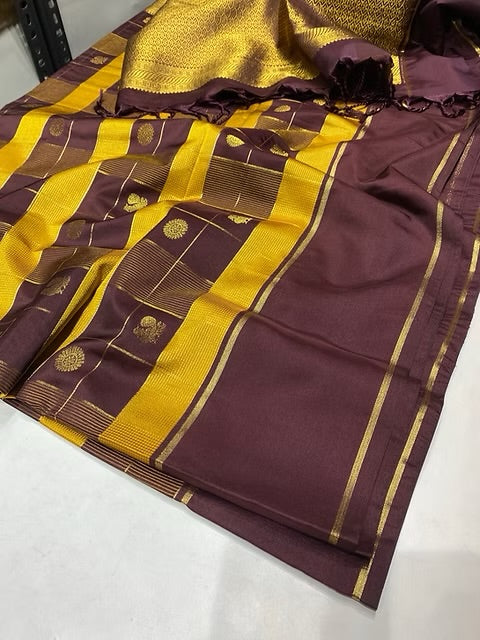 PREMIUM SAMPANGI BROWN PAALUM PAZHAMUM SAREE