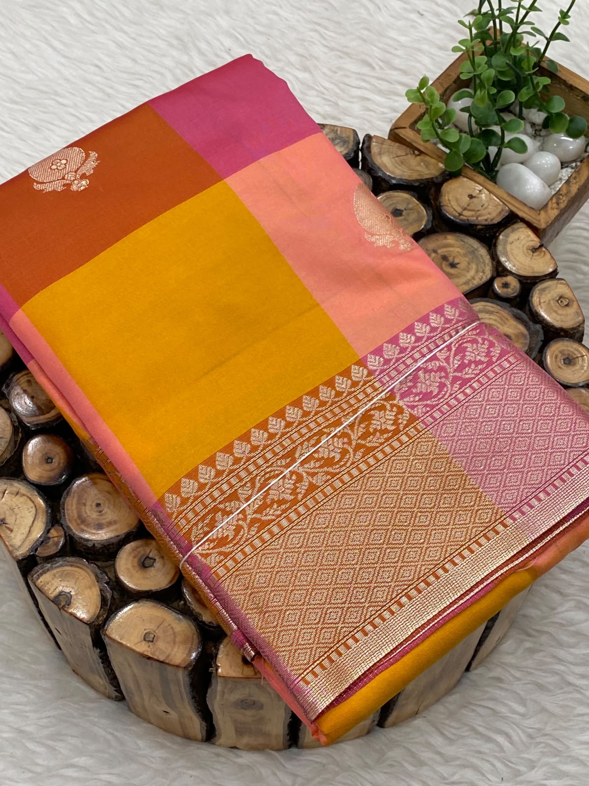 PAALUM PAZHAMUM KATAN BRIDAL SAREE - MULTI