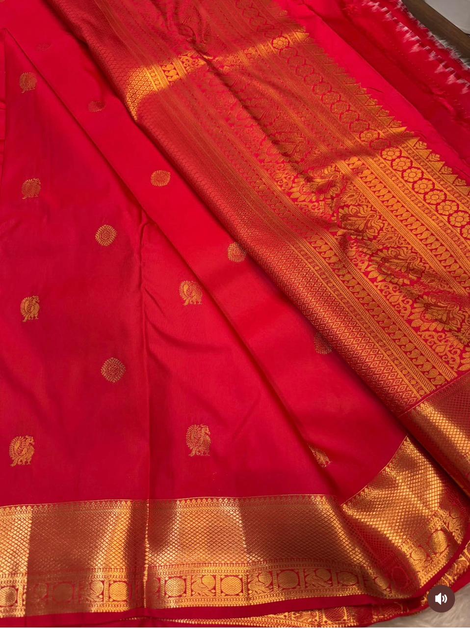 PREMIUM SEMI KANCHI SILK SAREE - RED