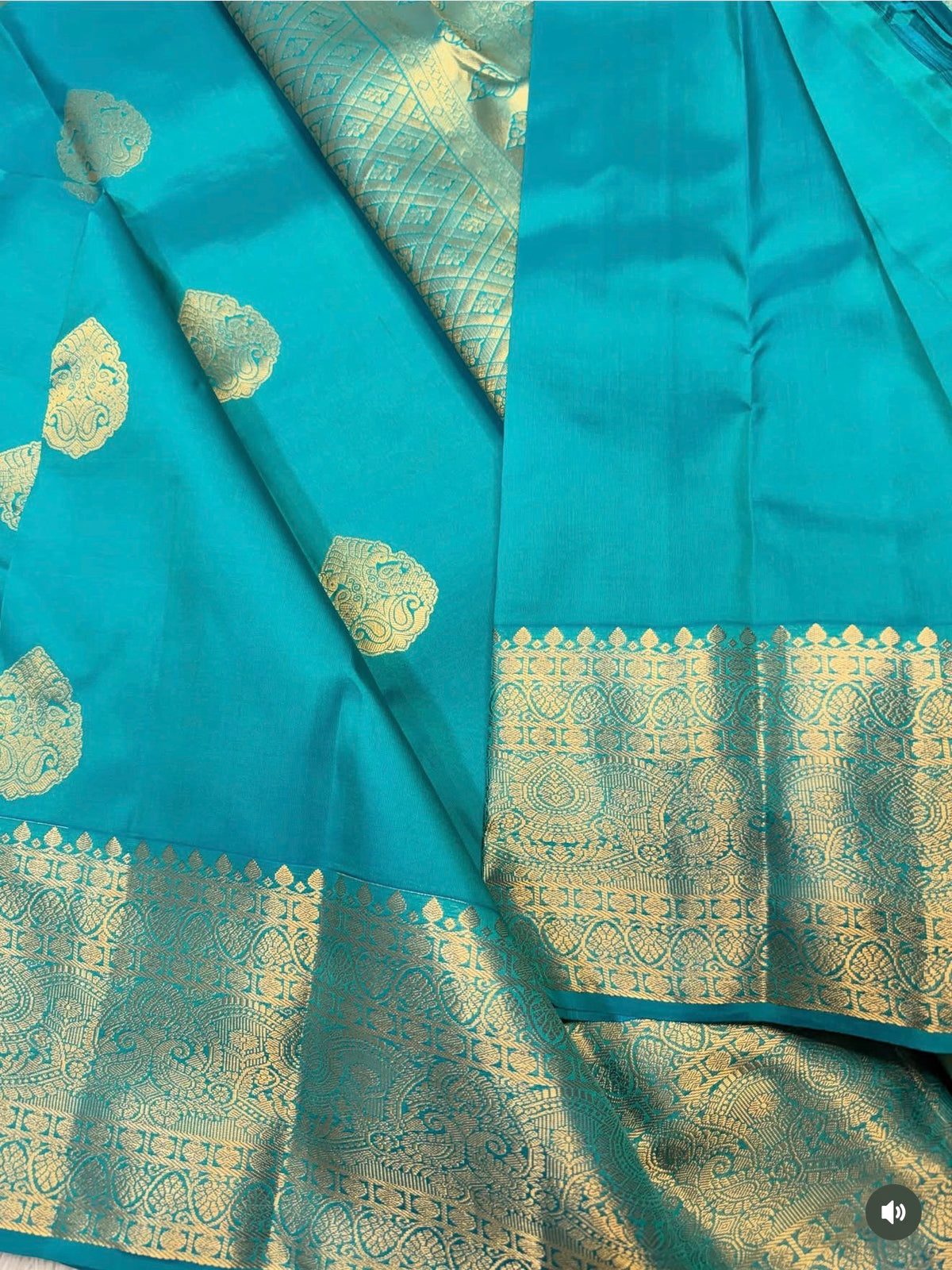 KANCHIPURAM PURE SILK SAREE | SILKMARK® CERTIFIED - TURQUOISE