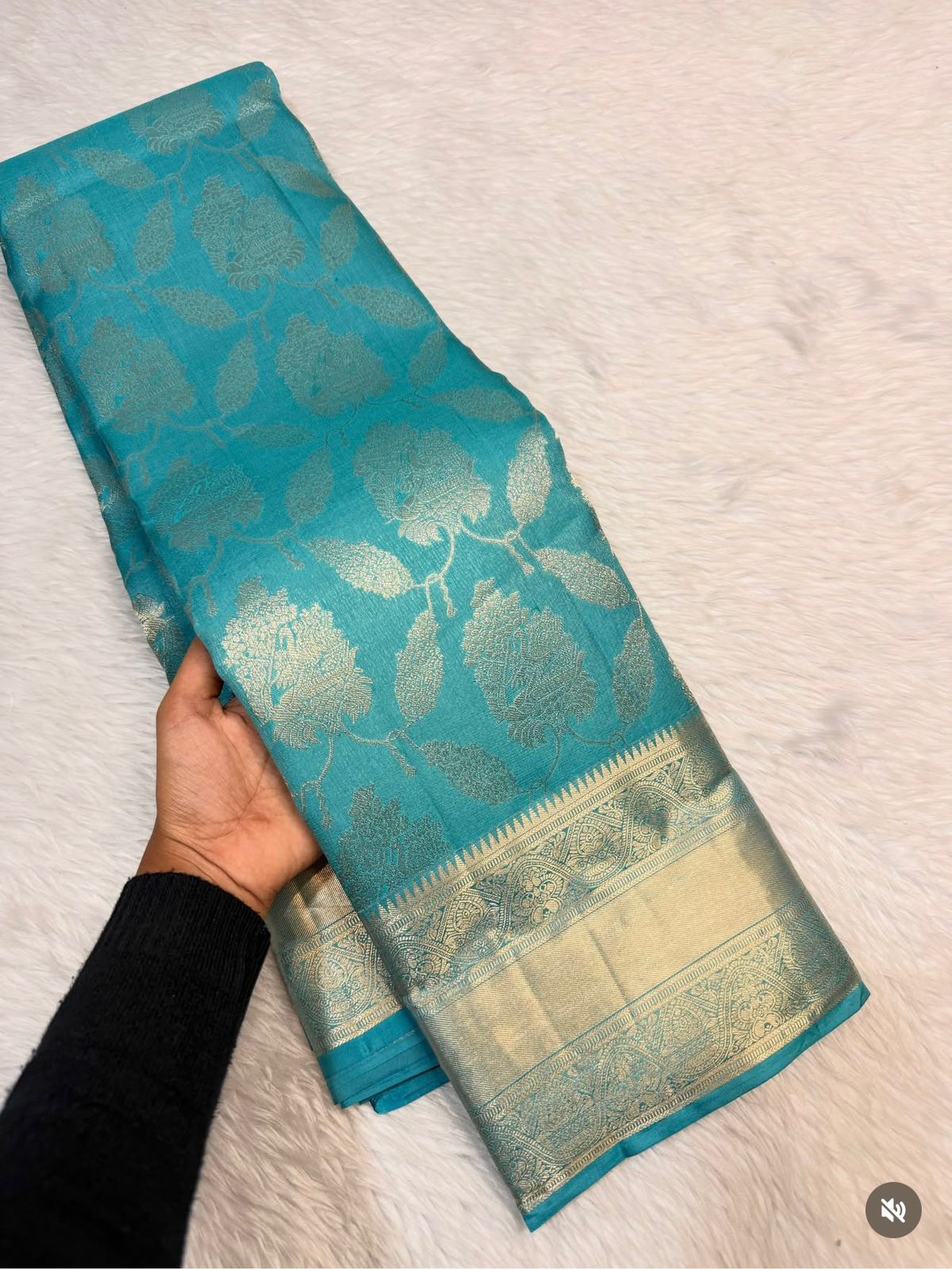 KANCHIPURAM PURE SILK SAREE | SILKMARK® CERTIFIED - TURQUOISE BLUE
