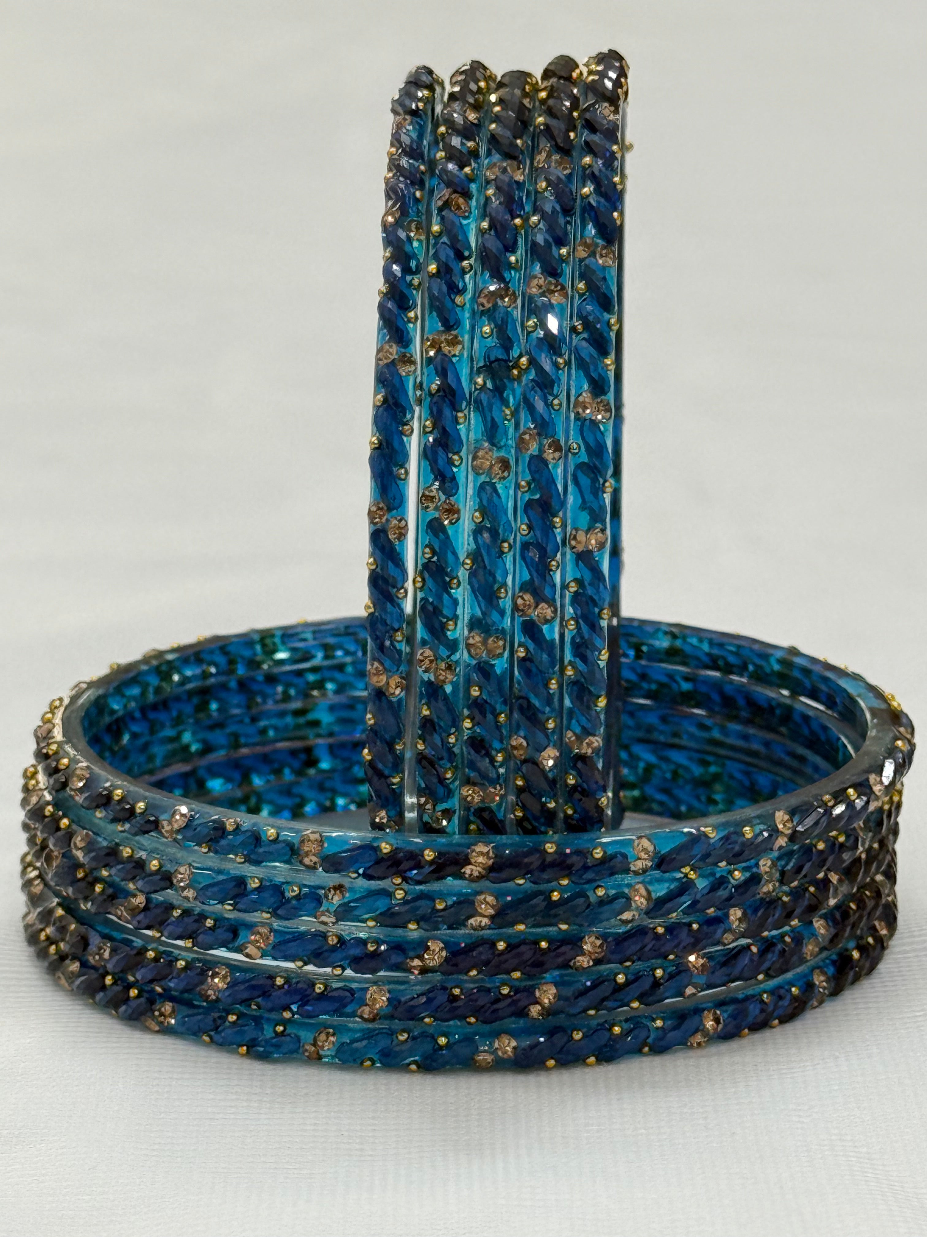 PREMIUM RAINDROP GLASS BANGLES PACK OF 12