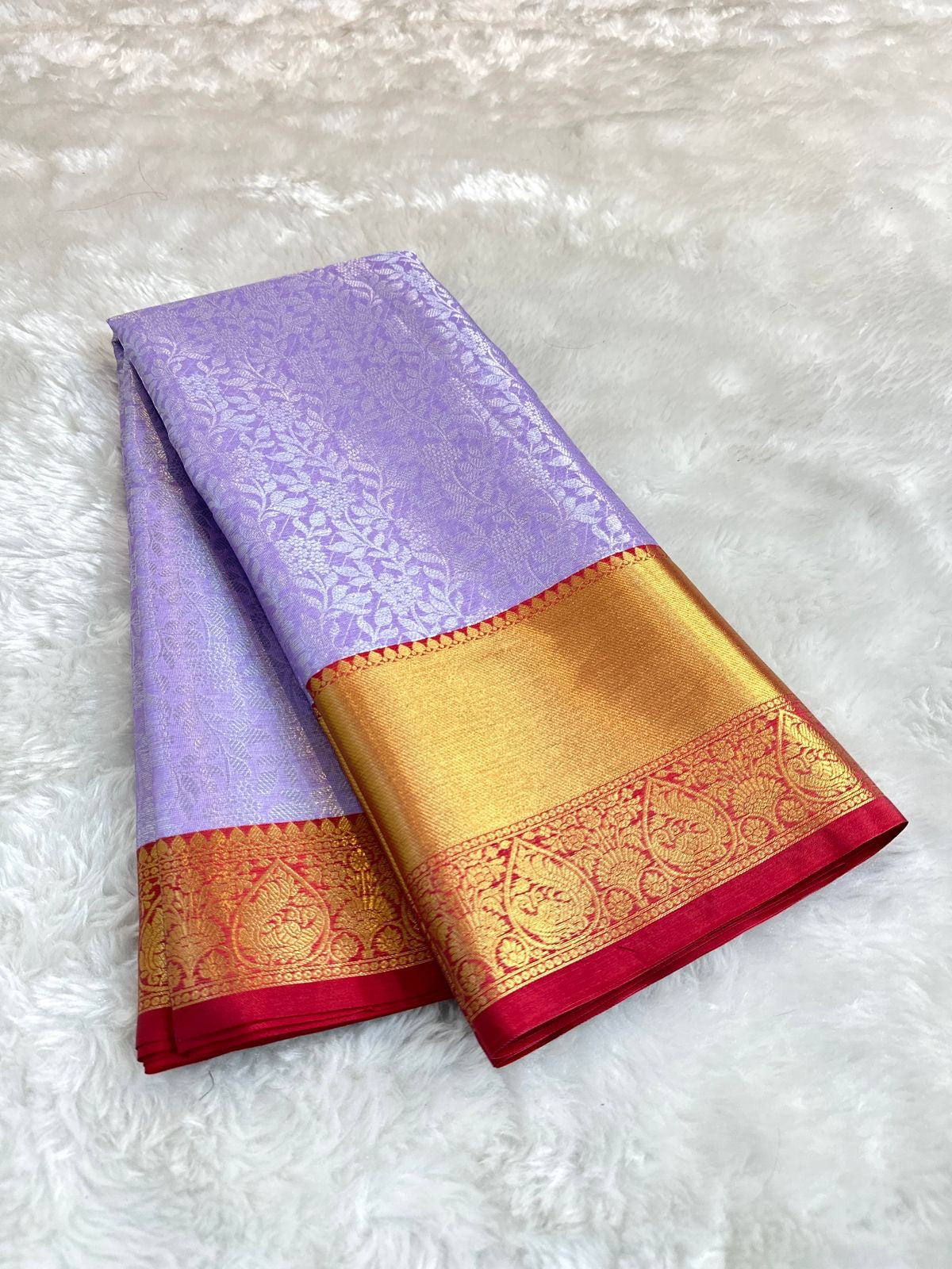 PREMIUM BANARAS TISSUE SILK SAREE - LAVENDER