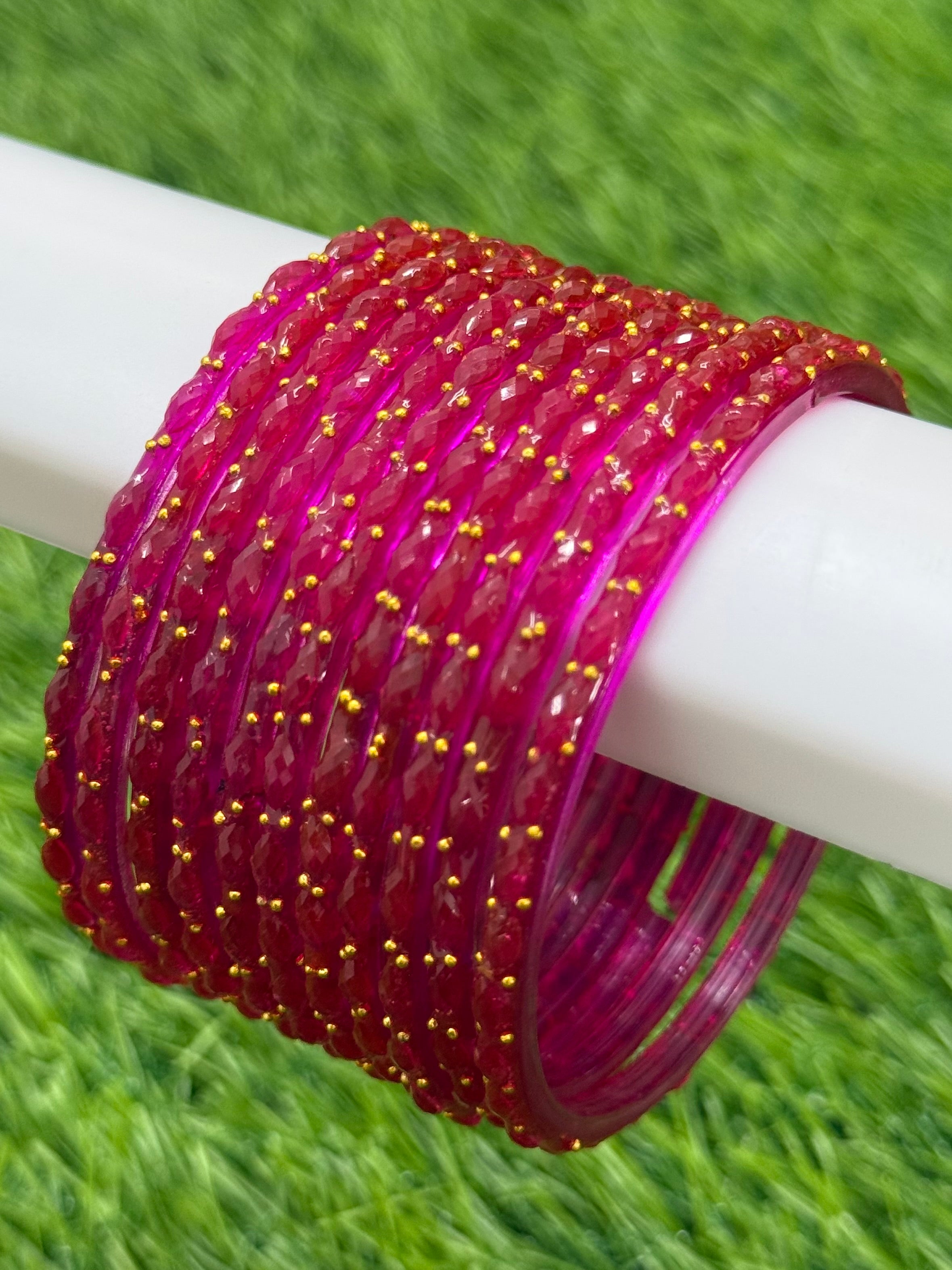 RAINDROP GLASS BANGLES PACK OF 12