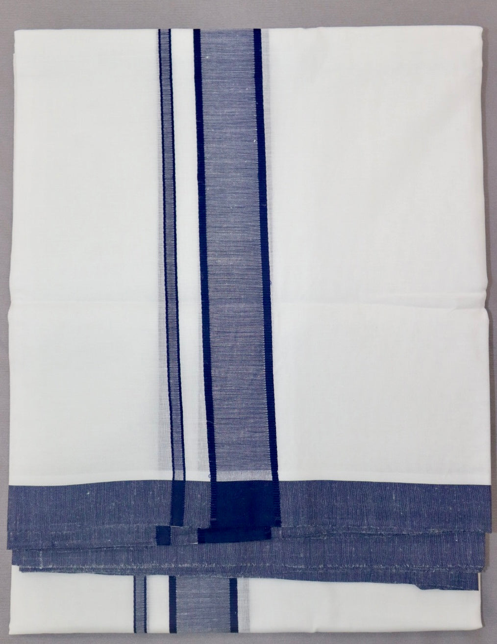 MEN'S DOUBLE DHOTI WHITE WITH FANCY BORDER