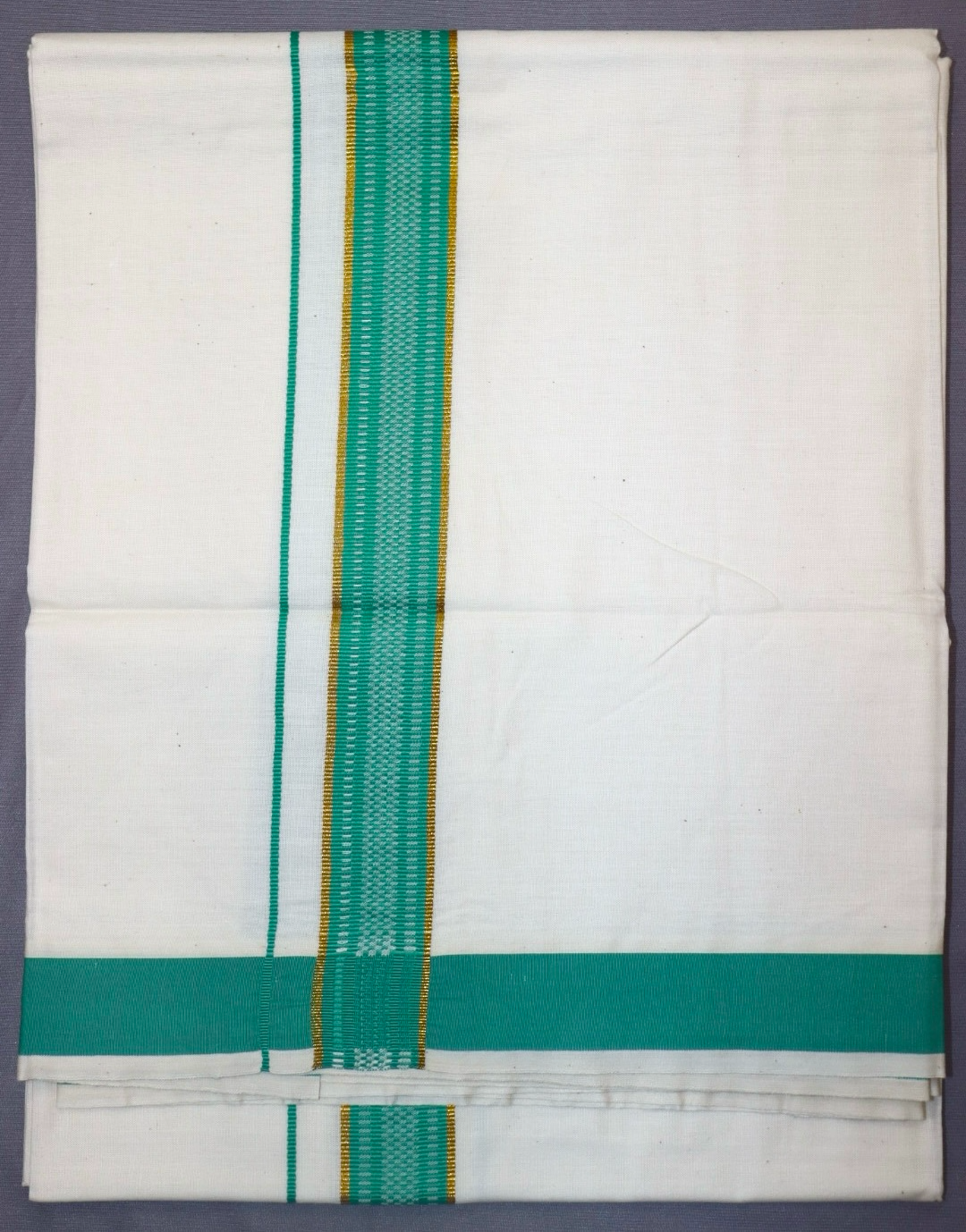 MEN'S SINGLE DHOTI CREAM WITH FANCY BORDER