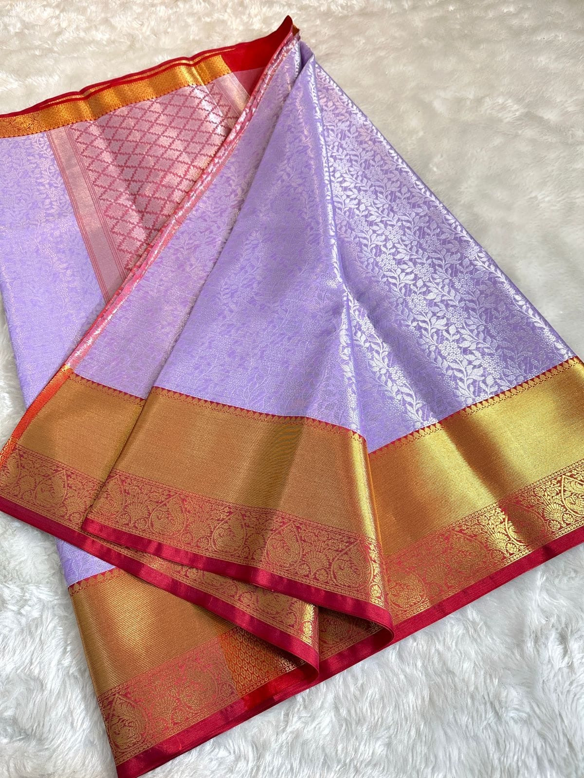 PREMIUM BANARAS TISSUE SILK SAREE - LAVENDER
