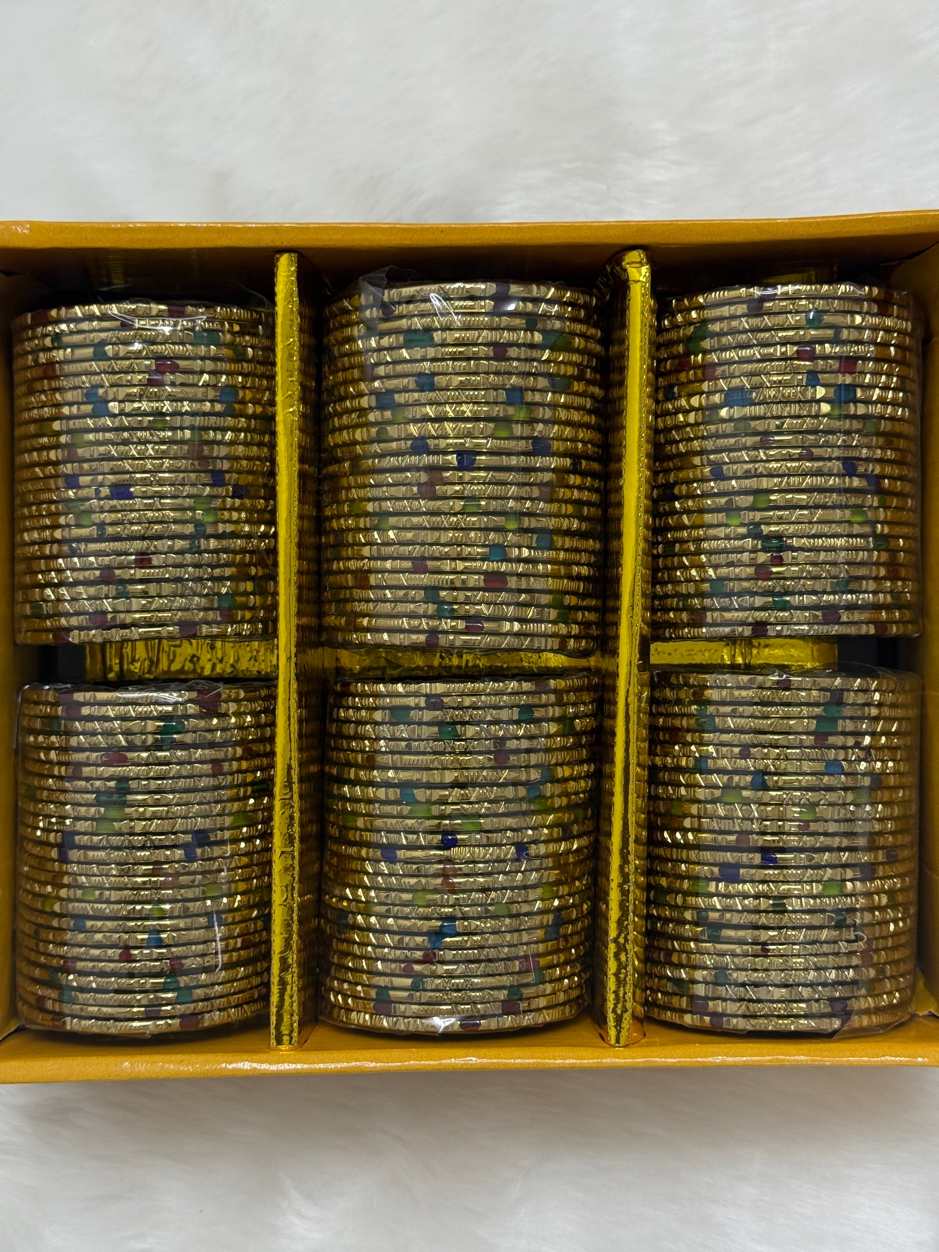 TRADITIONAL BABY SHOWER GLASS BANGLES - MULTI COLOUR MIX (BOX OF 144 PCS)
