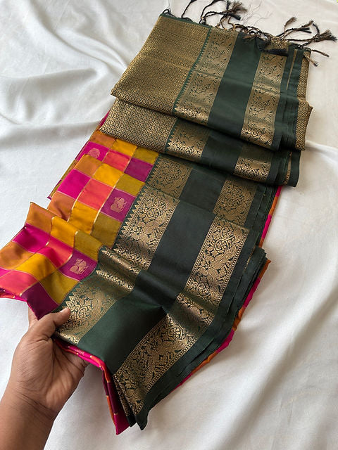 PREMIUM SAMPANGI PINK GREEN PAALUM PAZHAMUM SAREE
