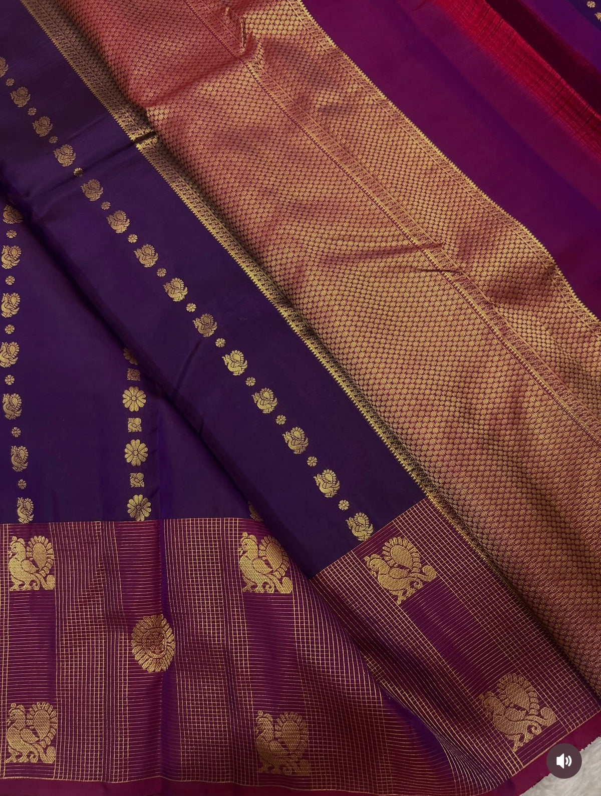 KANCHIPURAM PURE SILK SAREE | SILKMARK® CERTIFIED - PURPLE