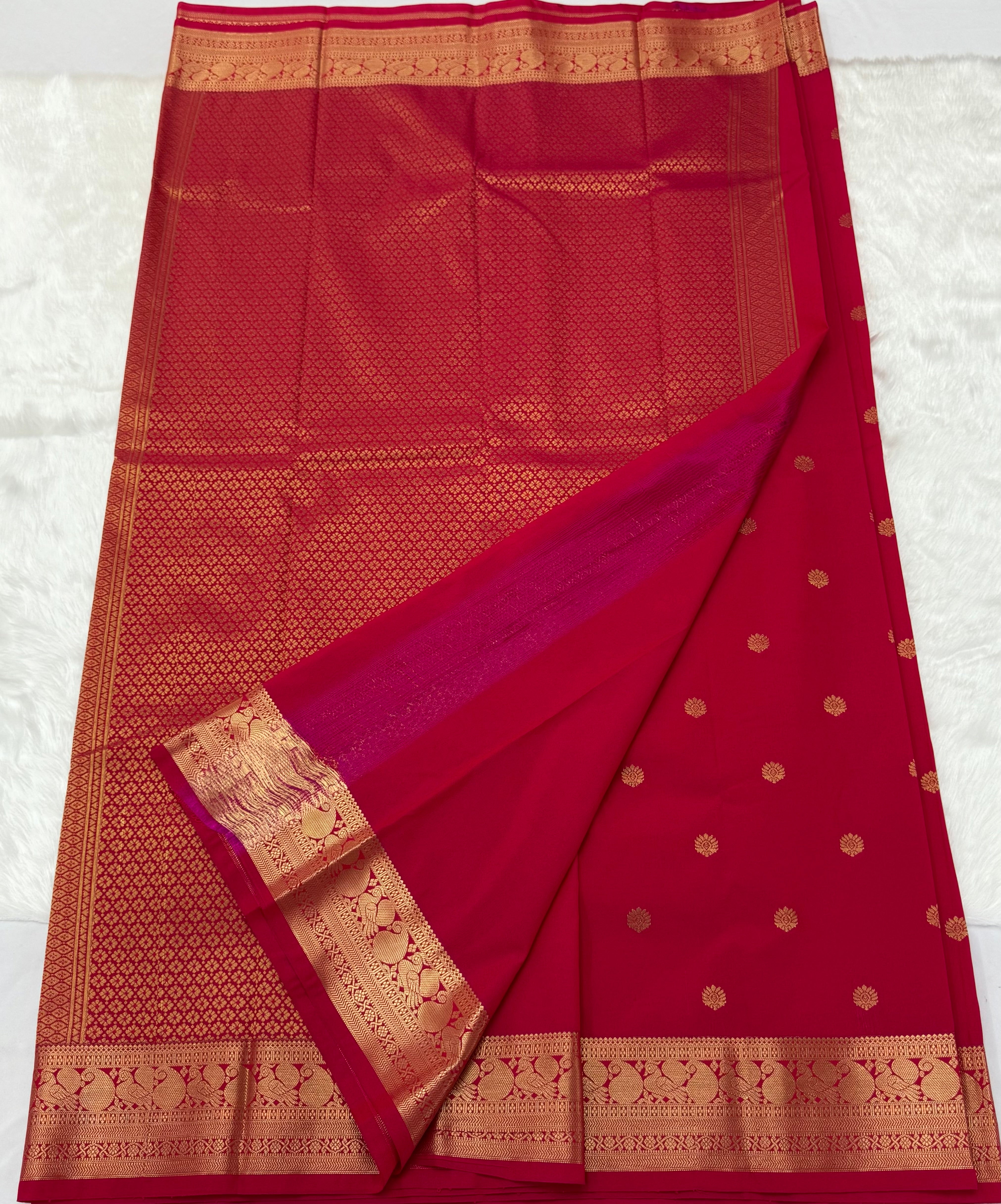 PREMIUM SEMI KANCHI SILK SAREE - MAGENTA